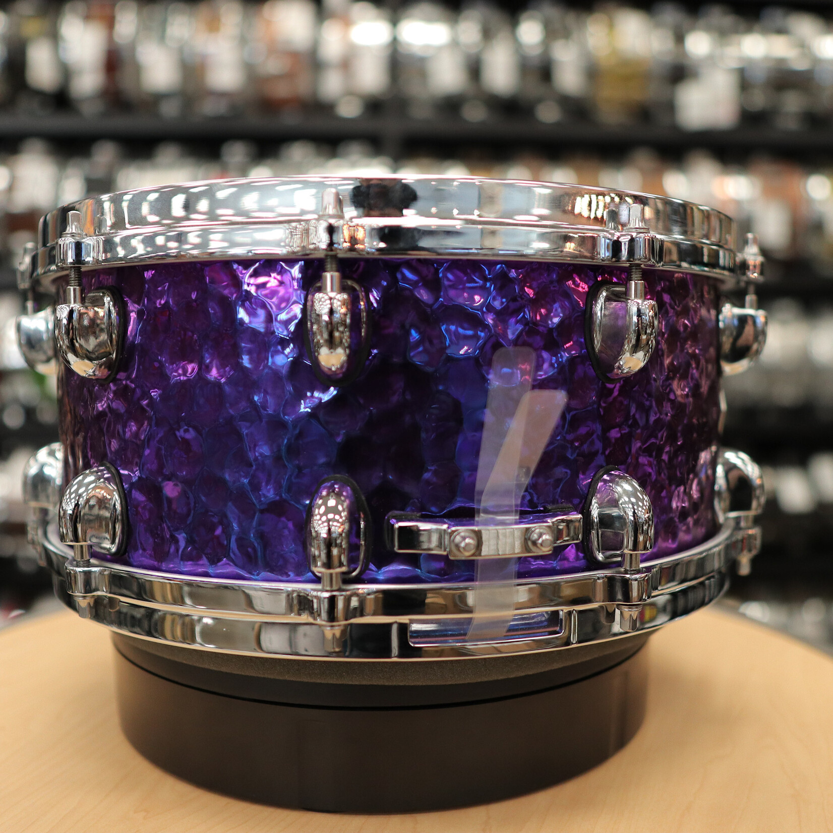 Dixon Used Dixon Cornerstone 6.5x14" Hammered Steel Snare Drum (Purple Titanium Plated)