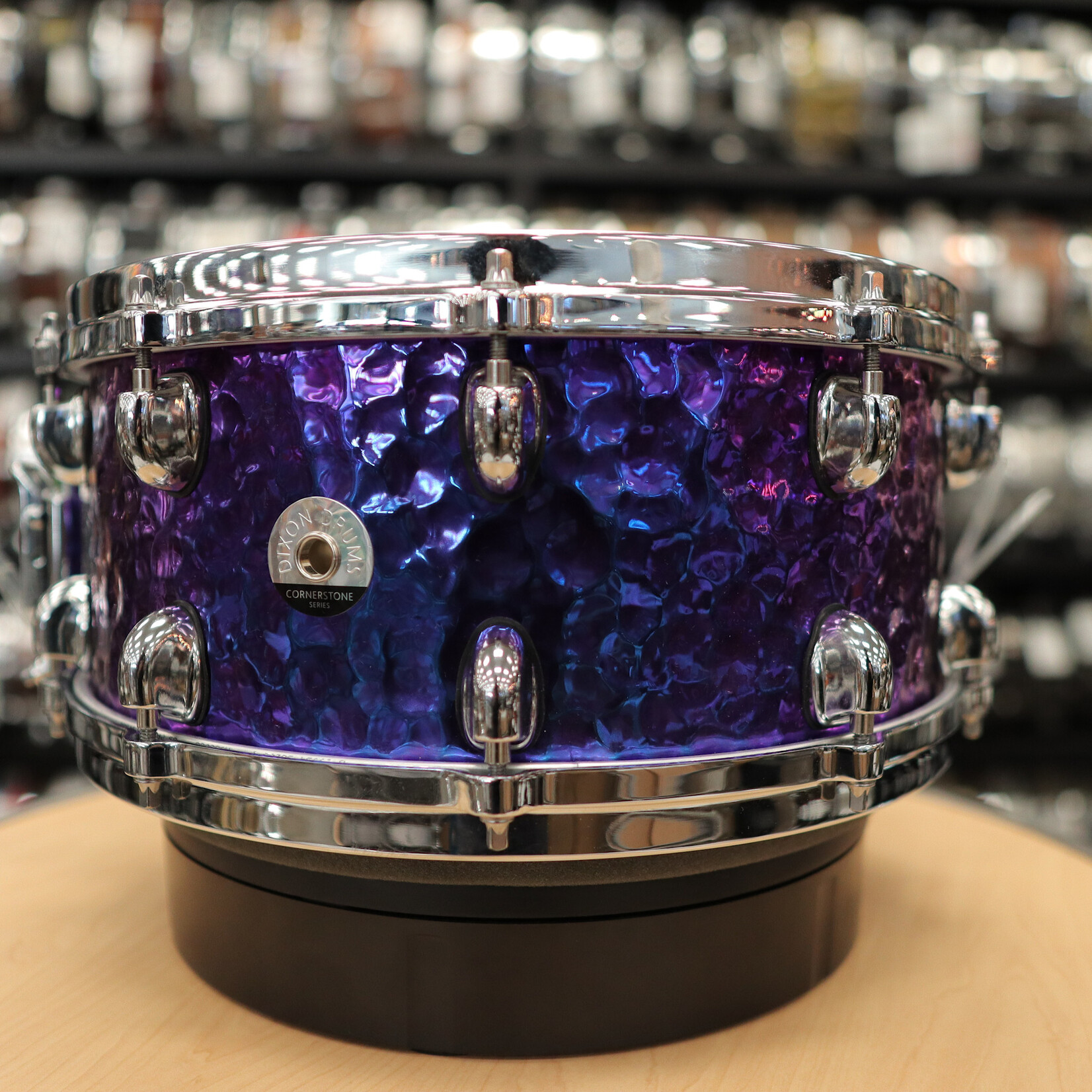 Dixon Used Dixon Cornerstone 6.5x14" Hammered Steel Snare Drum (Purple Titanium Plated)