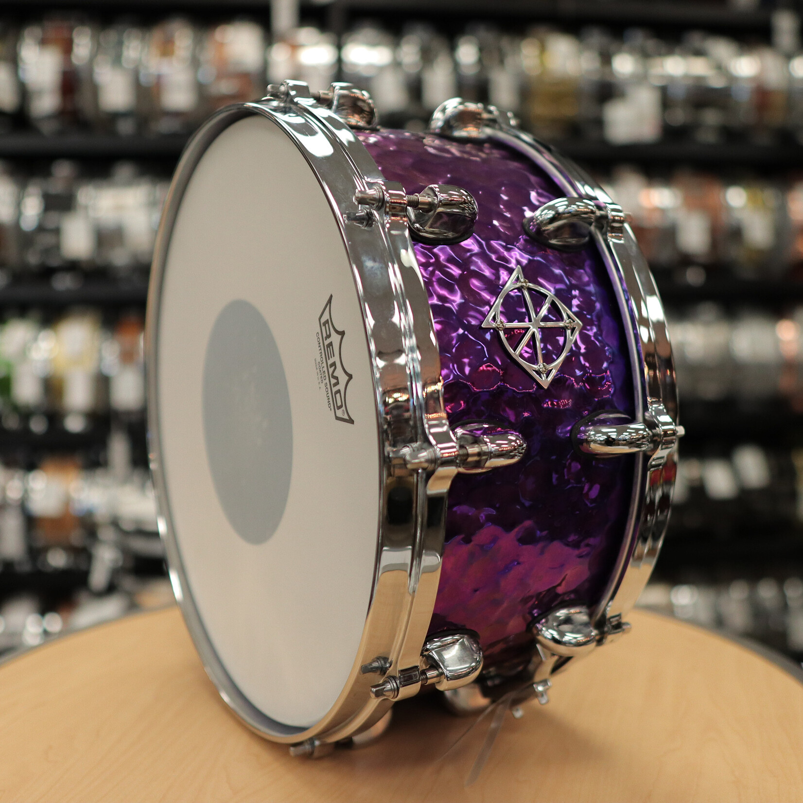 Dixon Used Dixon Cornerstone 6.5x14" Hammered Steel Snare Drum (Purple Titanium Plated)