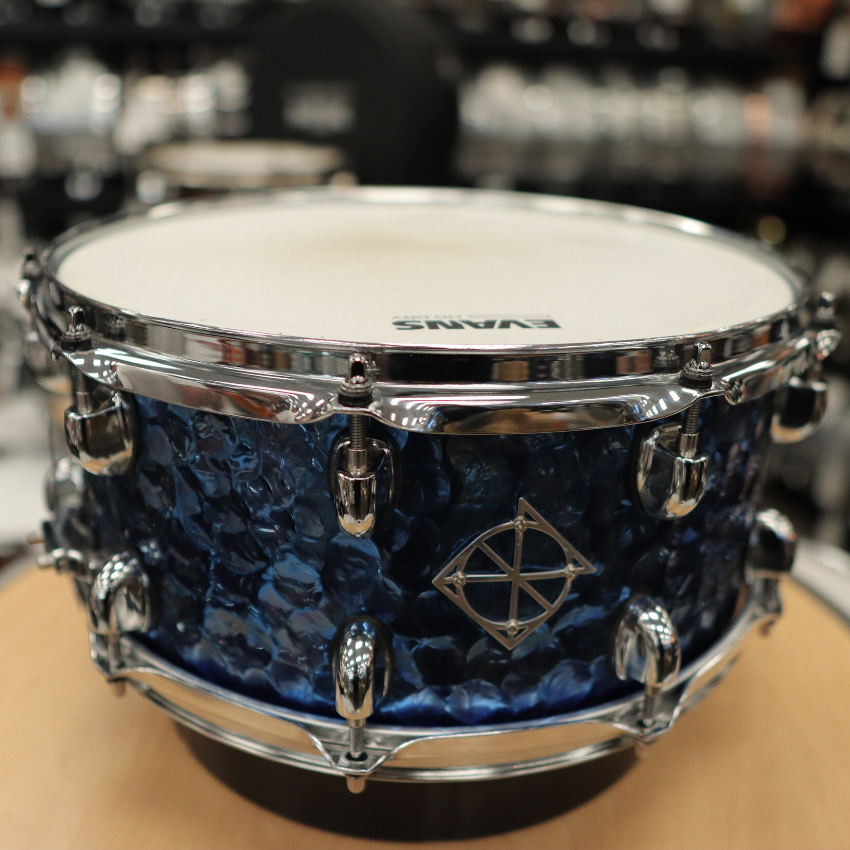 Dixon Used Dixon Cornerstone 6.5x14" Hammered Steel Snare Drum (Blue Titanium Plated)