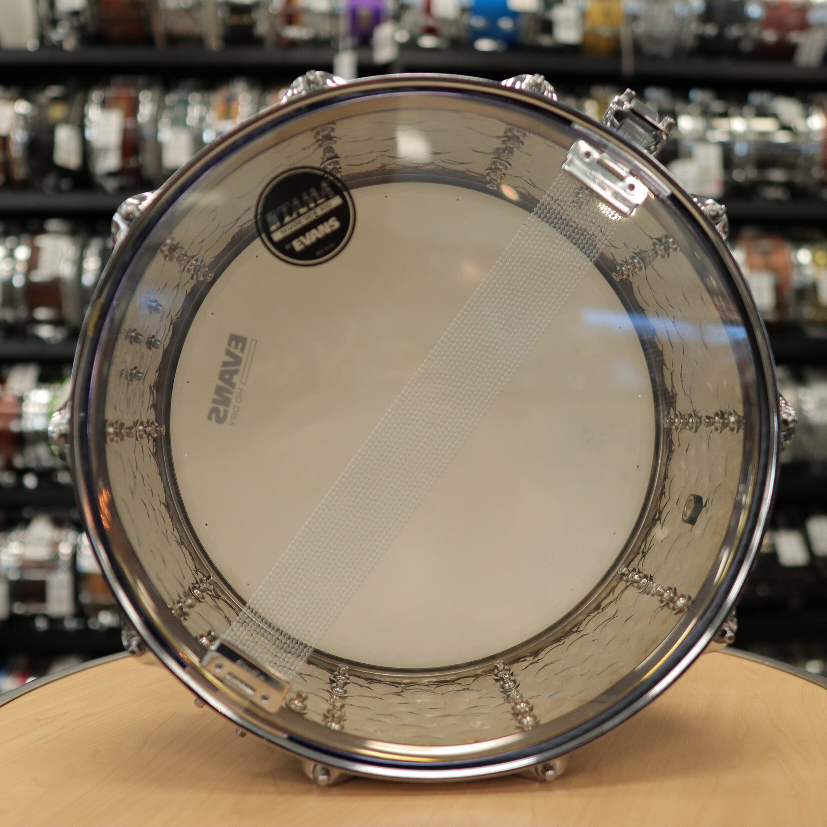 Dixon Used Dixon Cornerstone 6.5x14" Hammered Steel Snare Drum (Blue Titanium Plated)