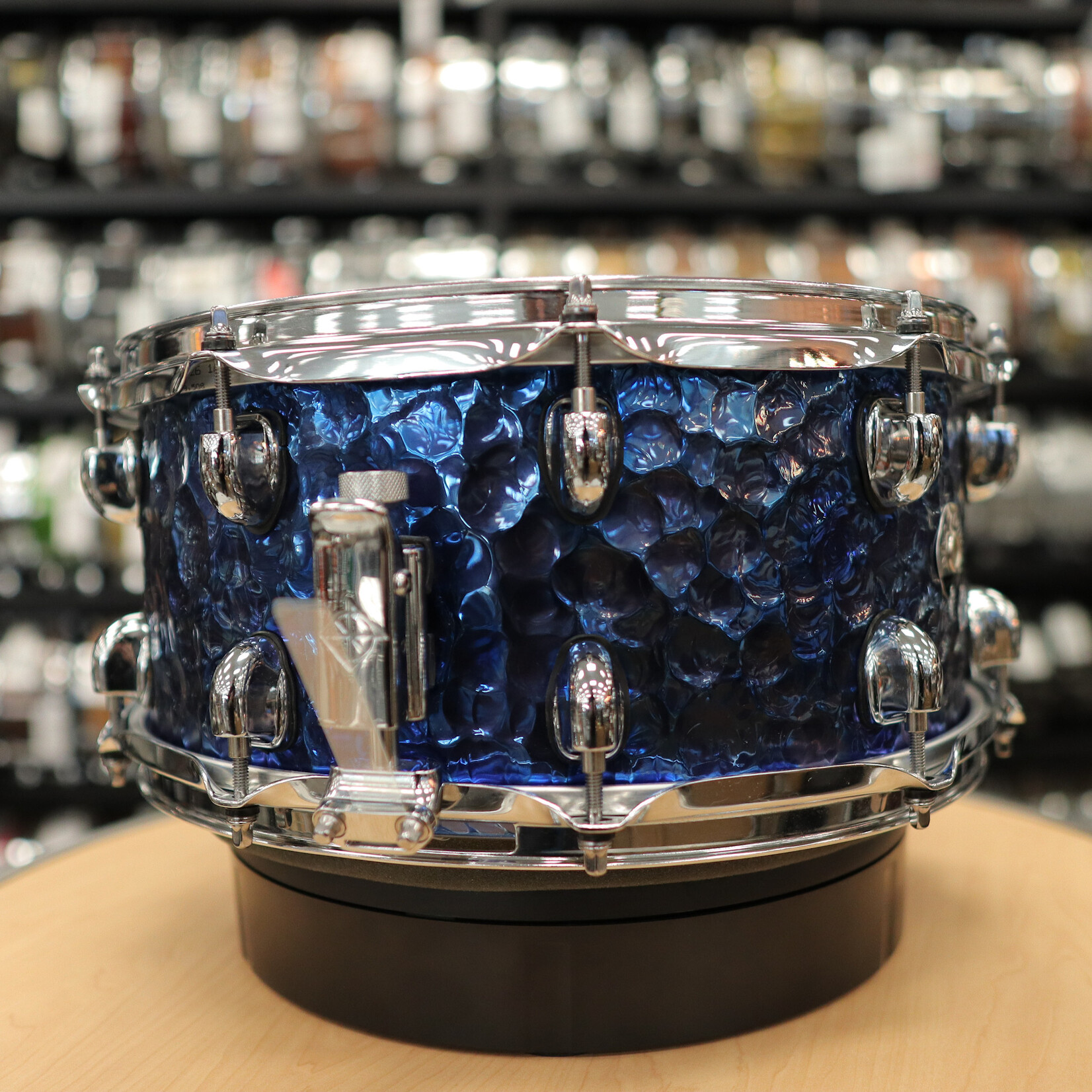 Dixon Used Dixon Cornerstone 6.5x14" Hammered Steel Snare Drum (Blue Titanium Plated)