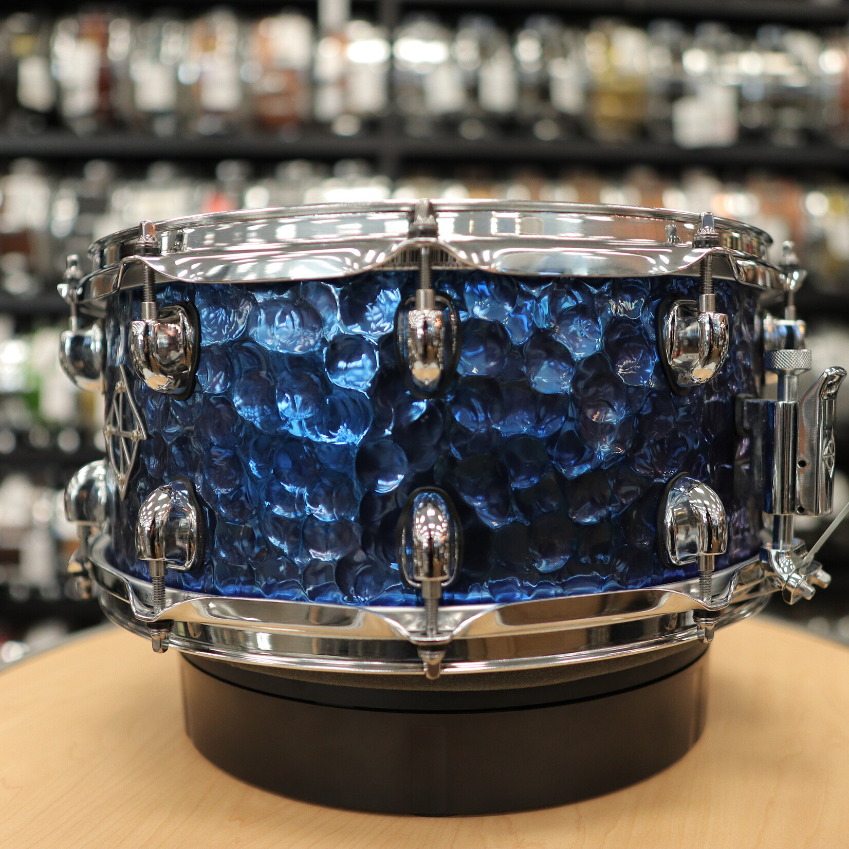 Dixon Used Dixon Cornerstone 6.5x14" Hammered Steel Snare Drum (Blue Titanium Plated)