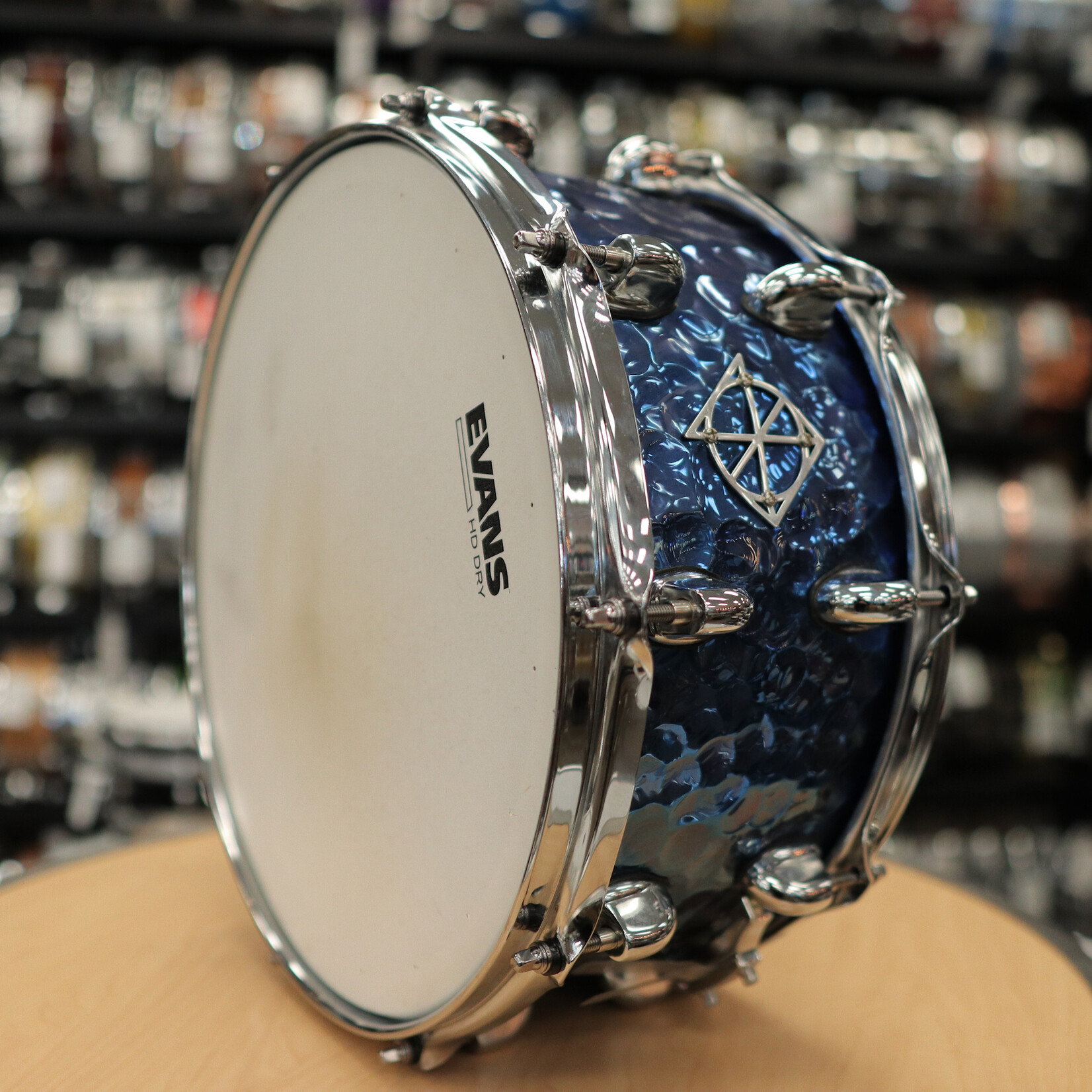 Dixon Used Dixon Cornerstone 6.5x14" Hammered Steel Snare Drum (Blue Titanium Plated)