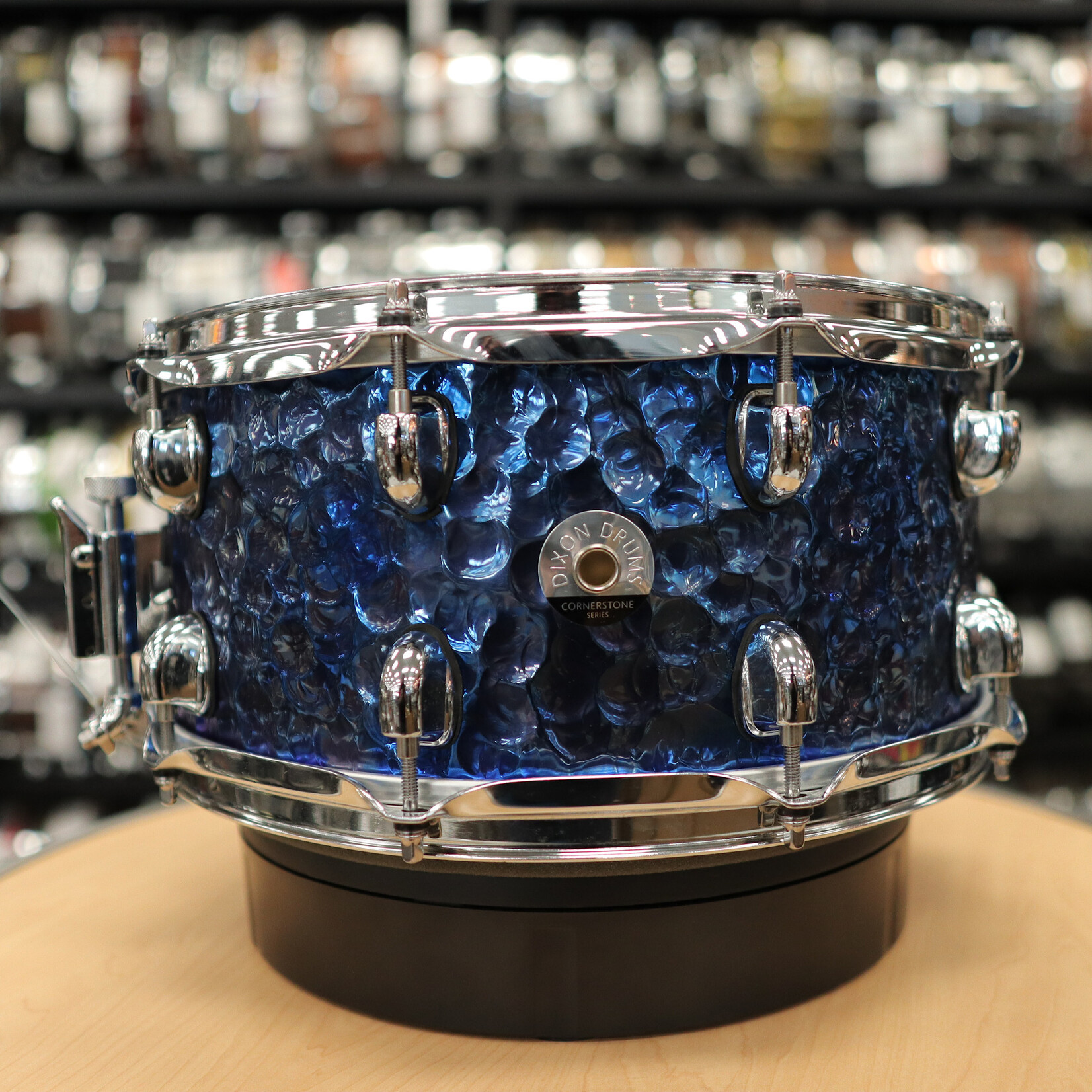Dixon Used Dixon Cornerstone 6.5x14" Hammered Steel Snare Drum (Blue Titanium Plated)