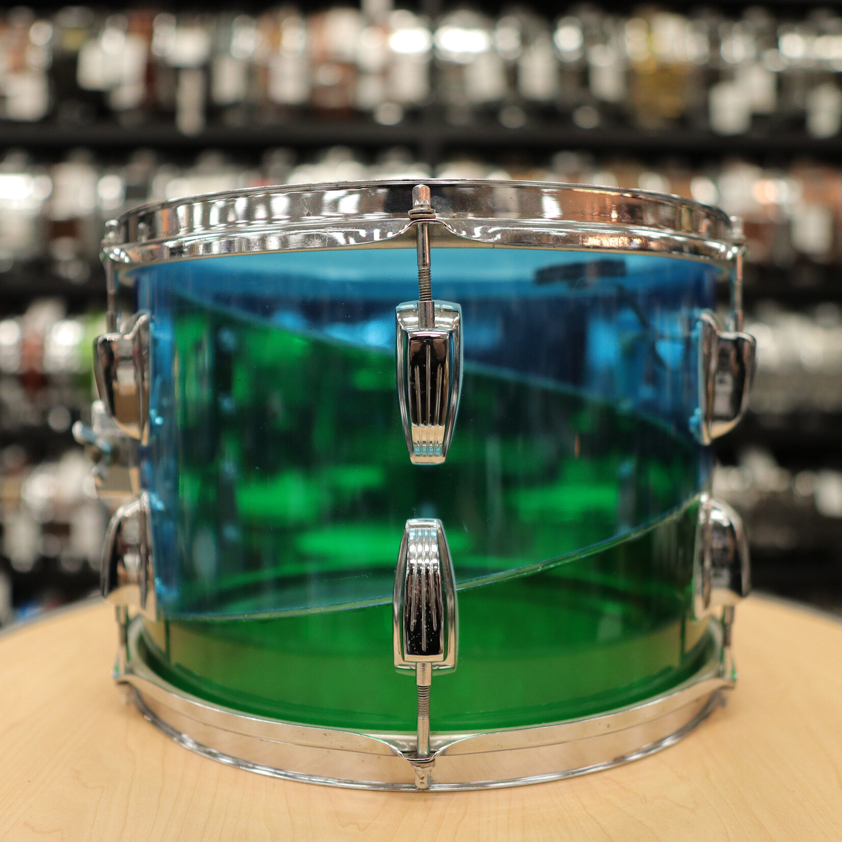 Ludwig Late 70s Ludwig 9x13" Vistalite Tom (Blue/Green Pattern E)
