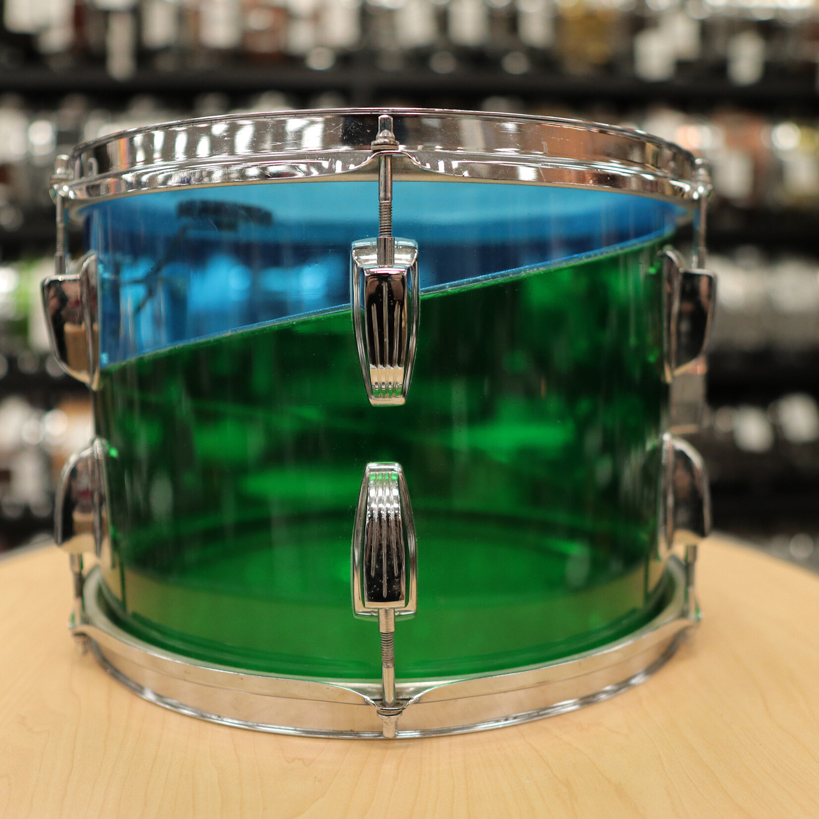 Ludwig Late 70s Ludwig 9x13" Vistalite Tom (Blue/Green Pattern E)