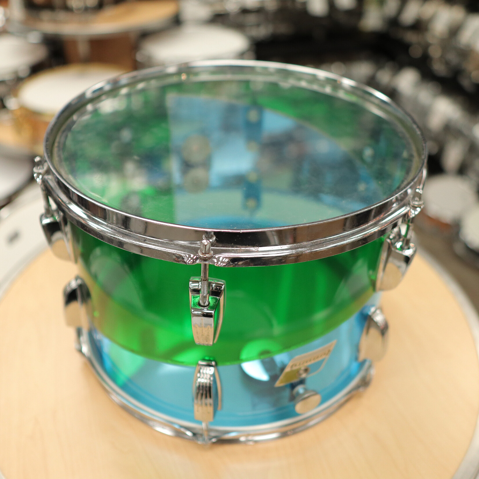 Ludwig Late 70s Ludwig 9x13" Vistalite Tom (Blue/Green Pattern E)