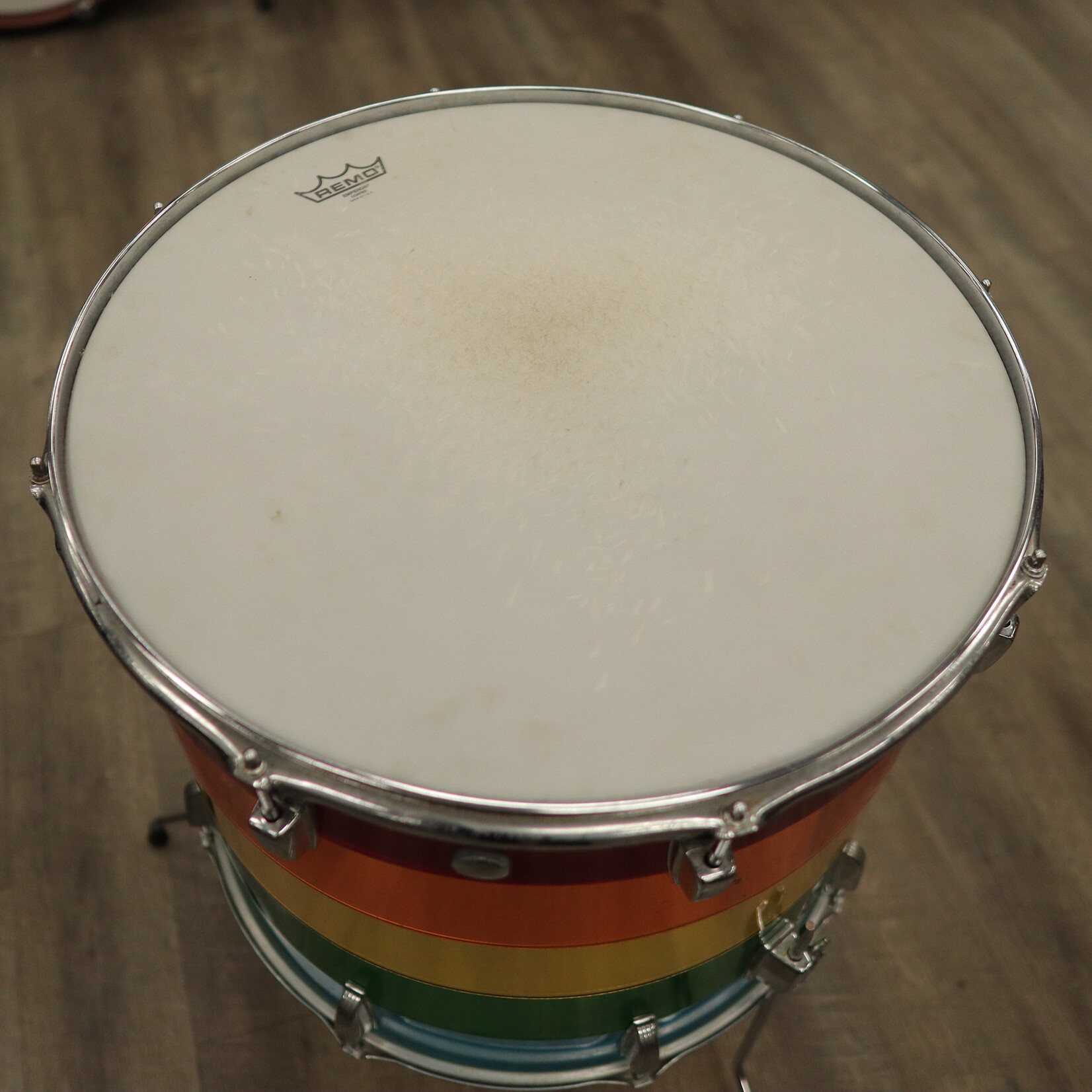 Ludwig 1970s Ludwig Vistalite 20" Floor Tom - Pattern B (Red/ Amber/ Yellow/ Blue/ Green)