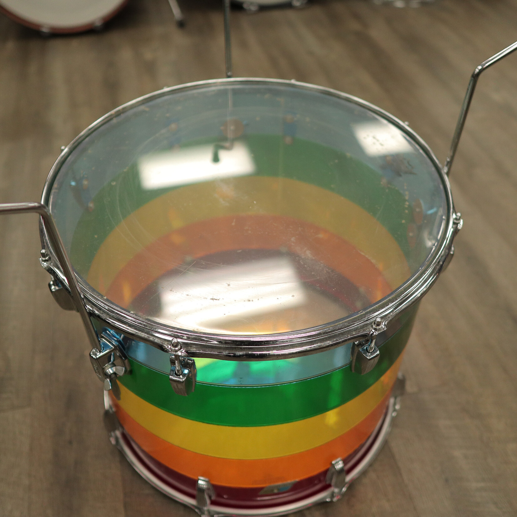 Ludwig 1970s Ludwig Vistalite 20" Floor Tom - Pattern B (Red/ Amber/ Yellow/ Blue/ Green)