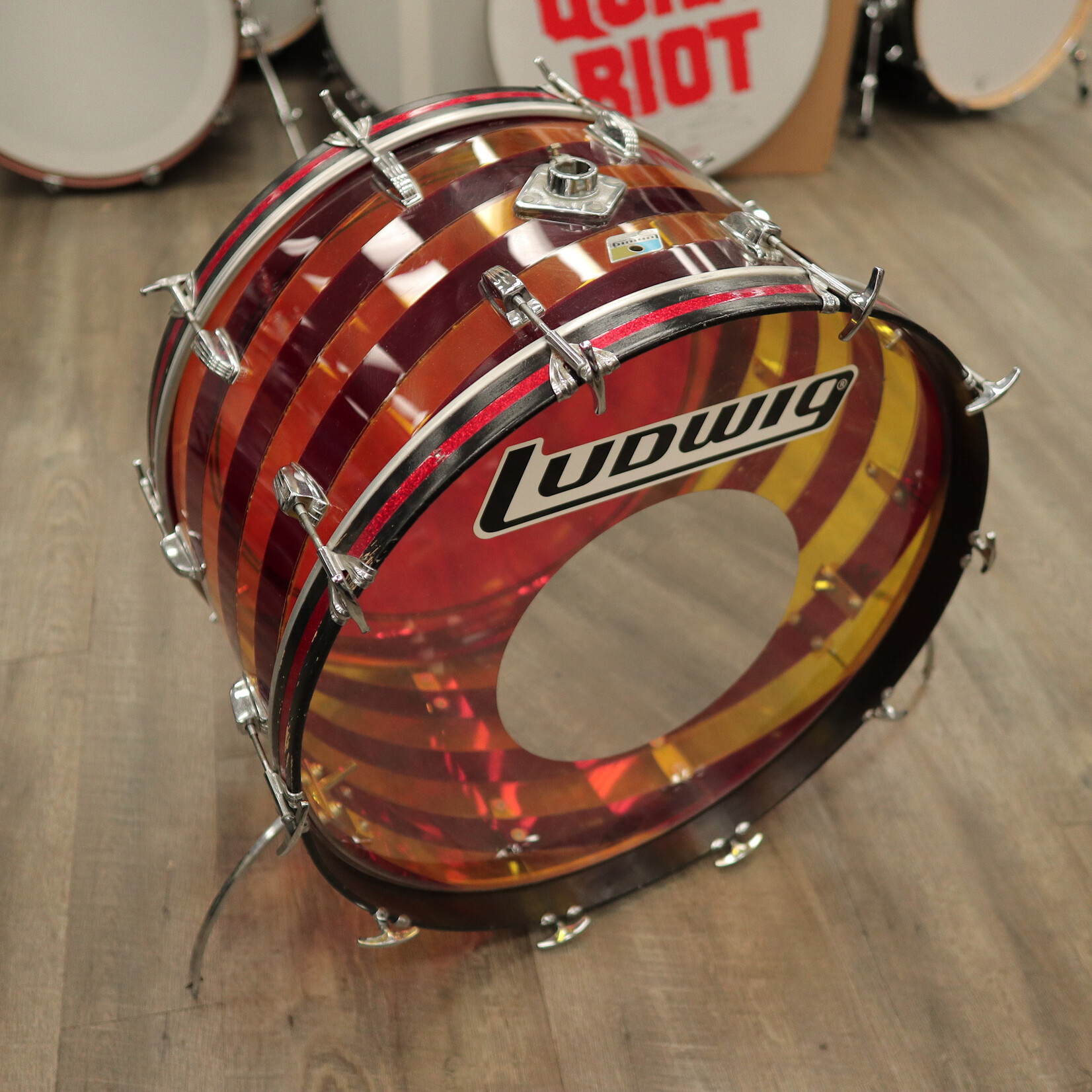 Ludwig 1970s Ludwig Vistalite 14x26" Bass Drum - Pattern C (Red/ Yellow)