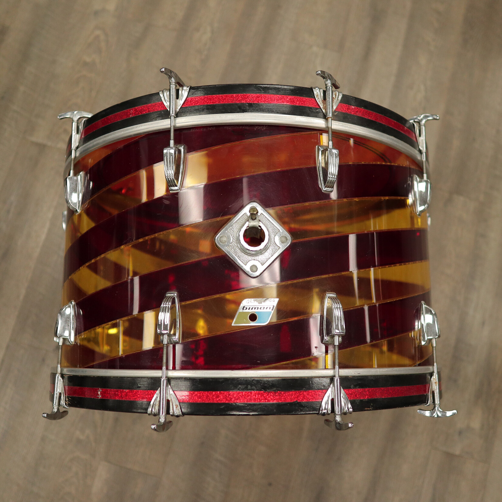 Ludwig 1970s Ludwig Vistalite 14x26" Bass Drum - Pattern C (Red/ Yellow)