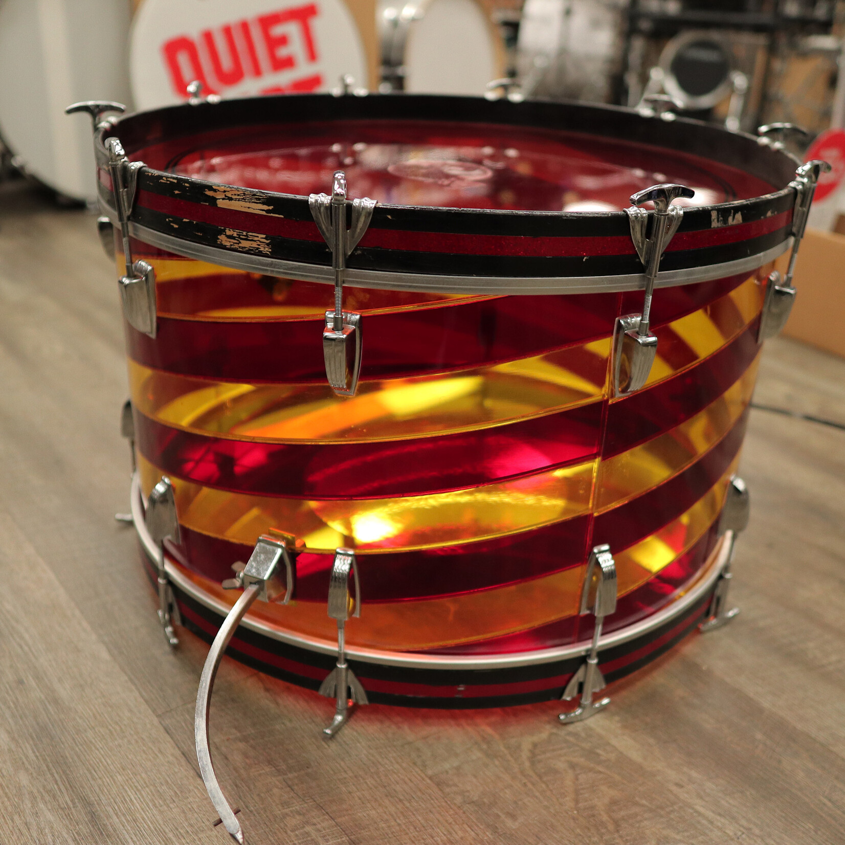 Ludwig 1970s Ludwig Vistalite 14x26" Bass Drum - Pattern C (Red/ Yellow)