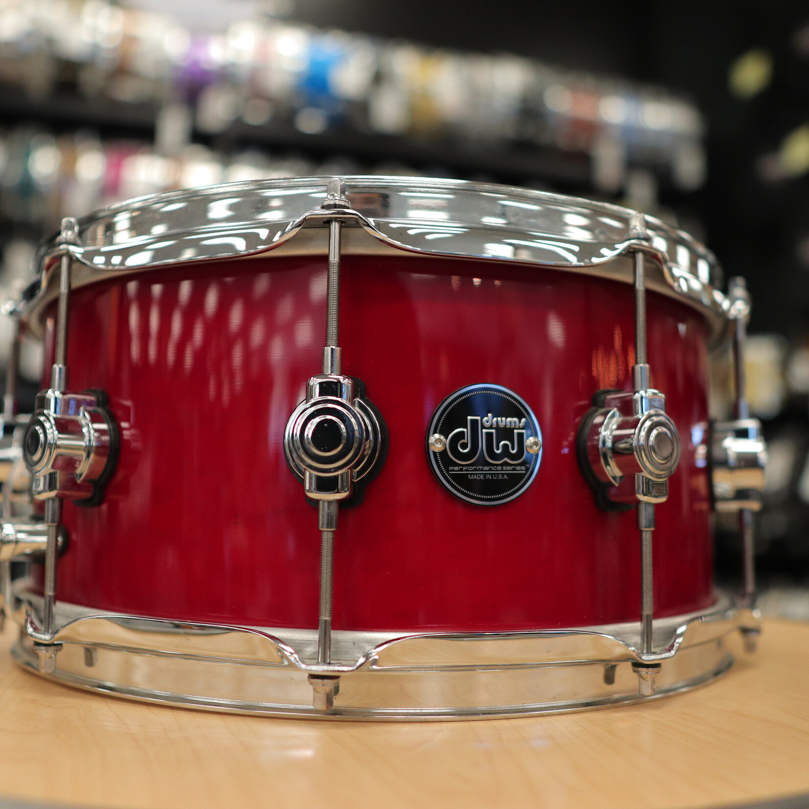 DW Pre-Owned DW Performance Series 6.5x14" Snare Drum (Cherry Stain)