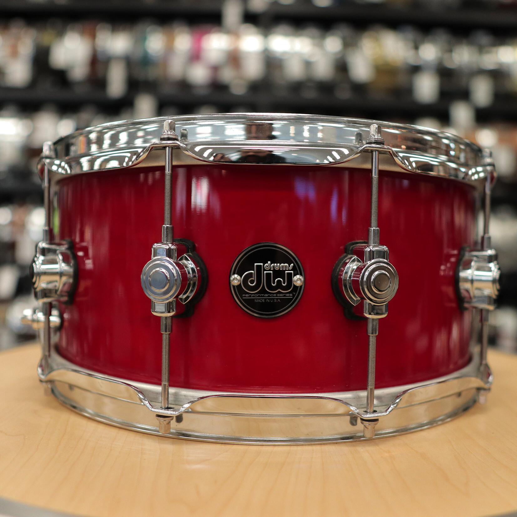 DW Pre-Owned DW Performance Series 6.5x14" Snare Drum (Cherry Stain)