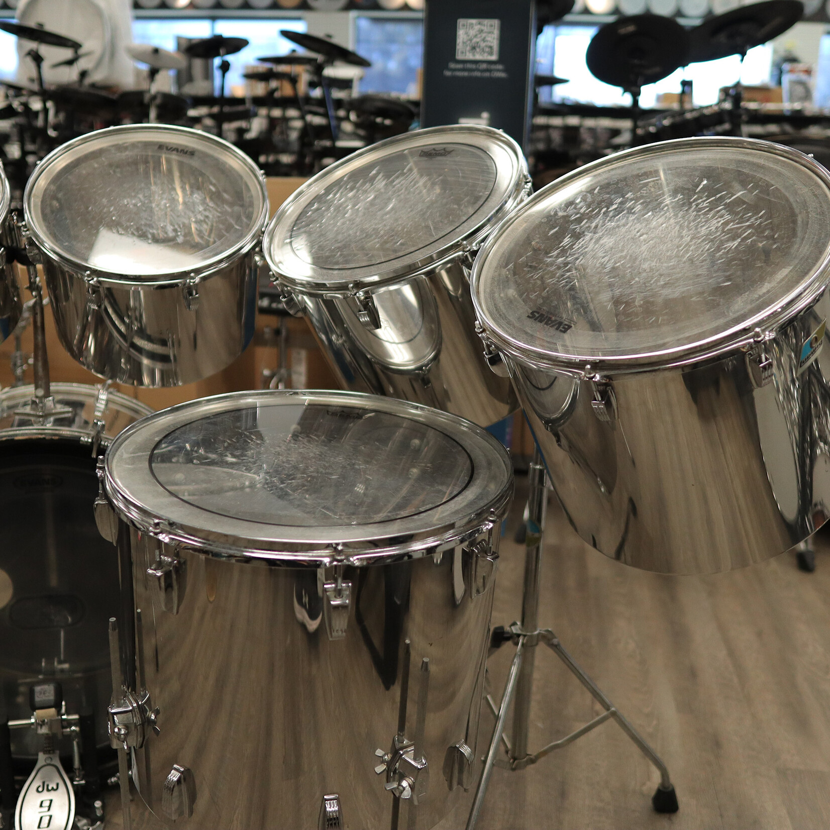 Ludwig 70s Ludwig Stainless Steel Octoplus 10-PC Shell Pack 6/8/10/12/13/14/15/16/18/24