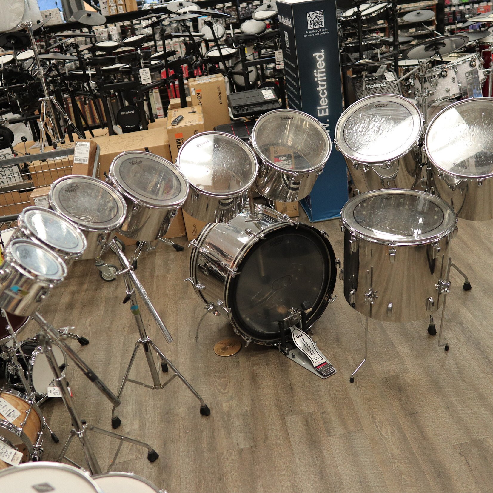 Ludwig 70s Ludwig Stainless Steel Octoplus 10-PC Shell Pack 6/8/10/12/13/14/15/16/18/24