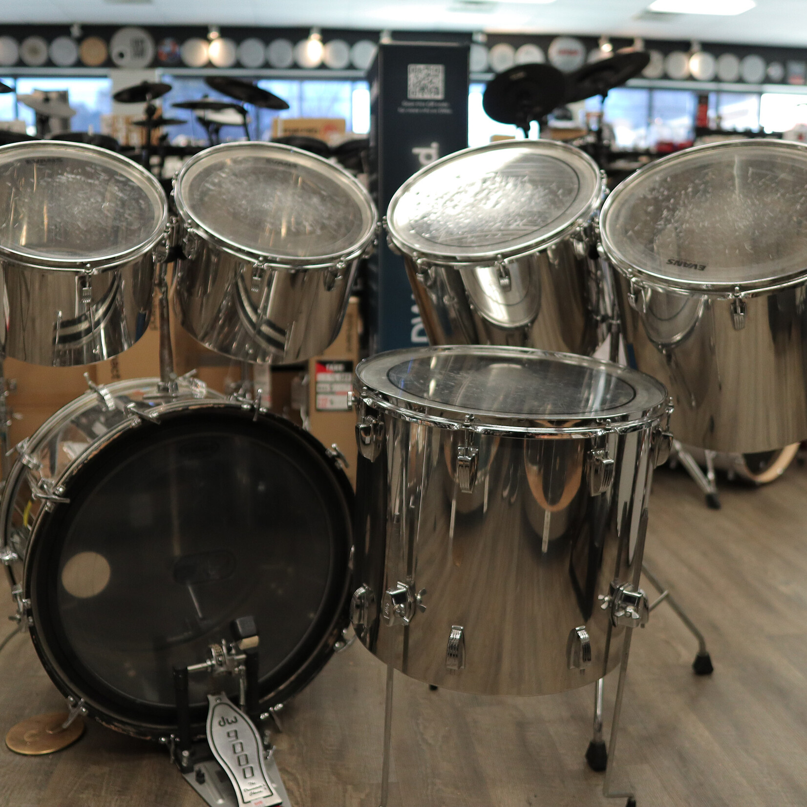 Ludwig 70s Ludwig Stainless Steel Octoplus 10-PC Shell Pack 6/8/10/12/13/14/15/16/18/24