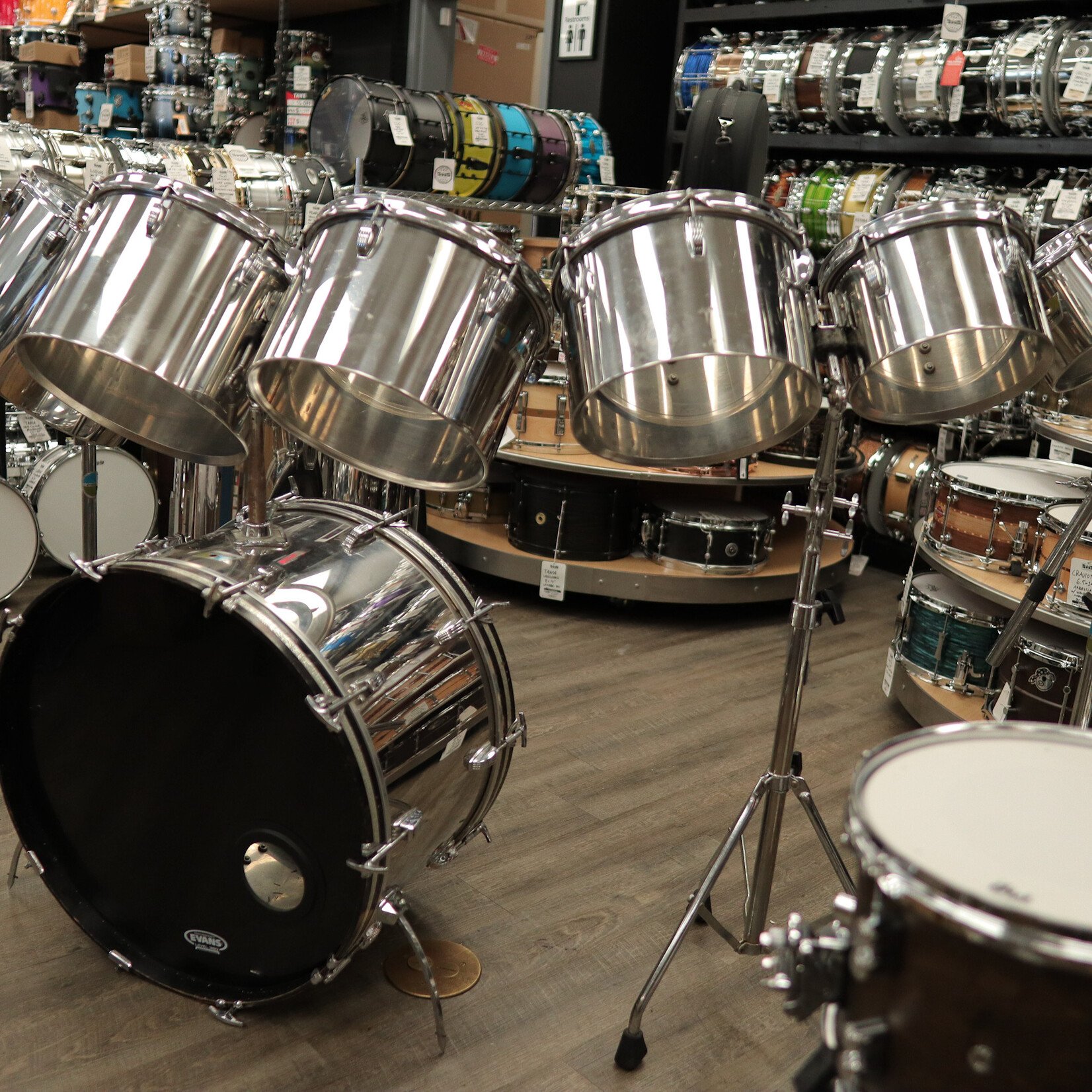 Ludwig 70s Ludwig Stainless Steel Octoplus 10-PC Shell Pack 6/8/10/12/13/14/15/16/18/24