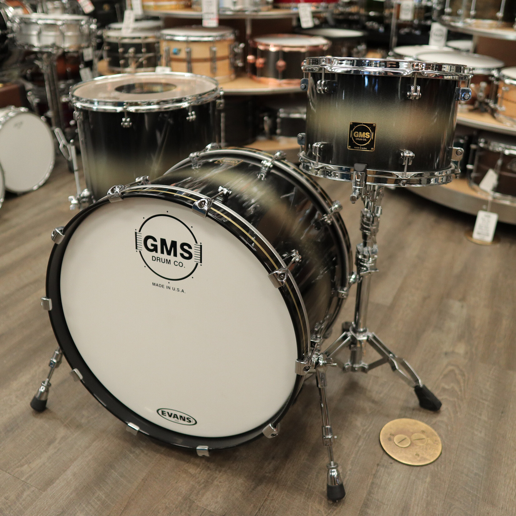 GMS Pre-Owned GMS Super Vintage 3-Piece Shell Pack 12/16/22 (Black/Silver Duco)