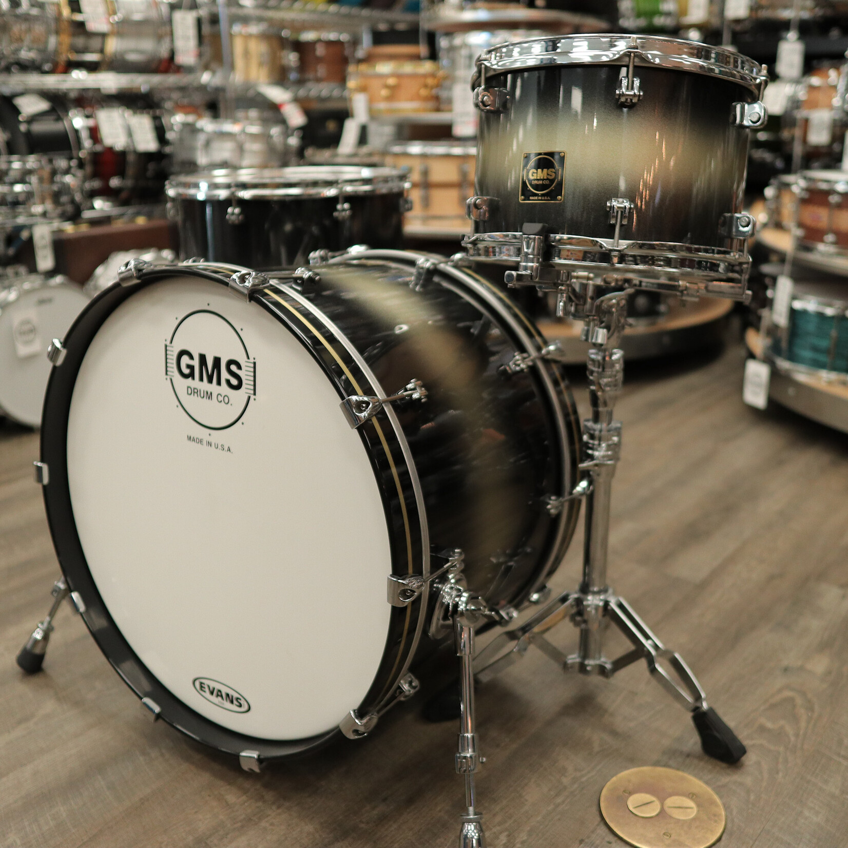 GMS Pre-Owned GMS Super Vintage 3-Piece Shell Pack 12/16/22 (Black/Silver Duco)