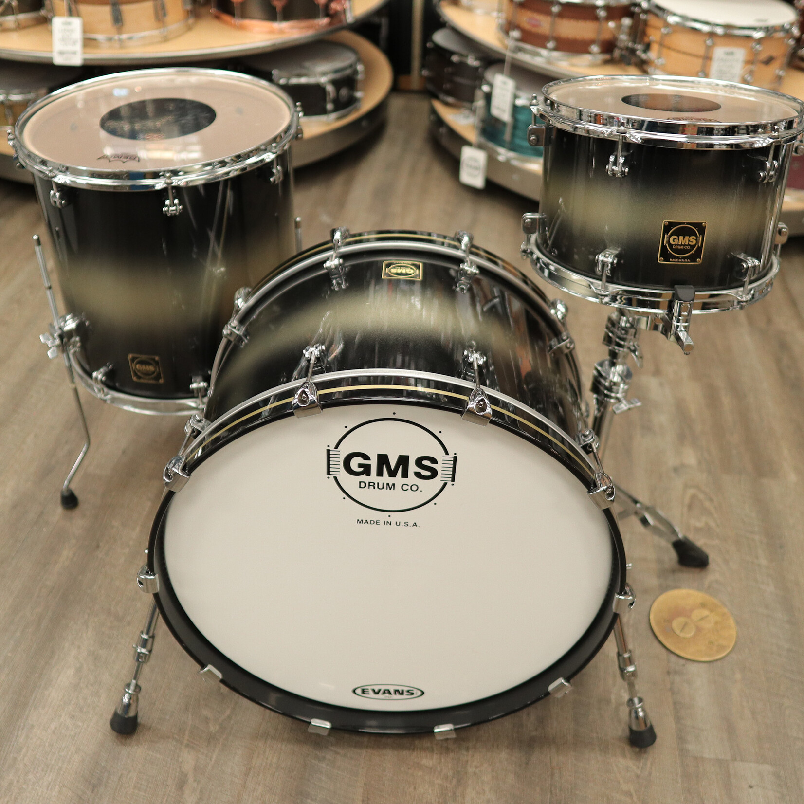 GMS Pre-Owned GMS Super Vintage 3-Piece Shell Pack 12/16/22 (Black/Silver Duco)