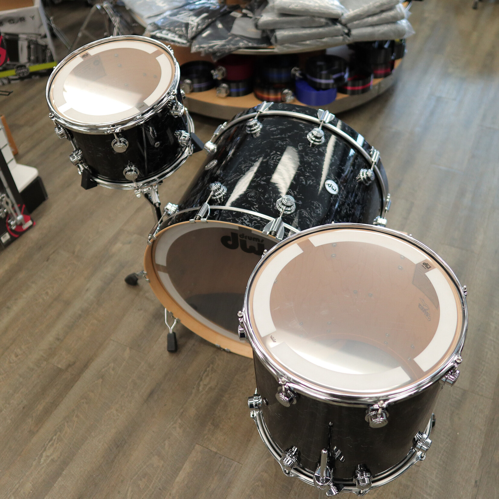 DW DW Collector's Pure Maple Standard 3-pc Shell Pack 13/16/24 (Black Velvet)