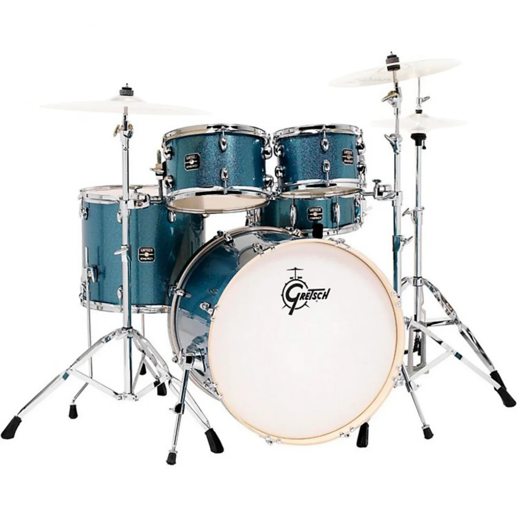 Gretsch Gretsch Energy 5-Piece Drum Kit 22/10/12/16/5.5x14 w. HW and Cymbals (Blue Sparkle)