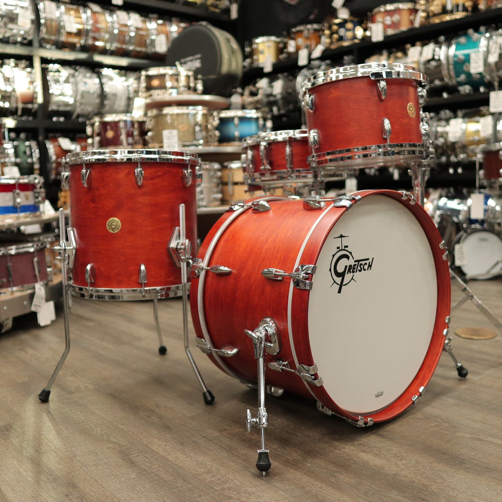 Gretsch Gretsch USA Custom 4-pc Shell Pack 20/12/14/5x14" Snare (Satin Burnt Orange)