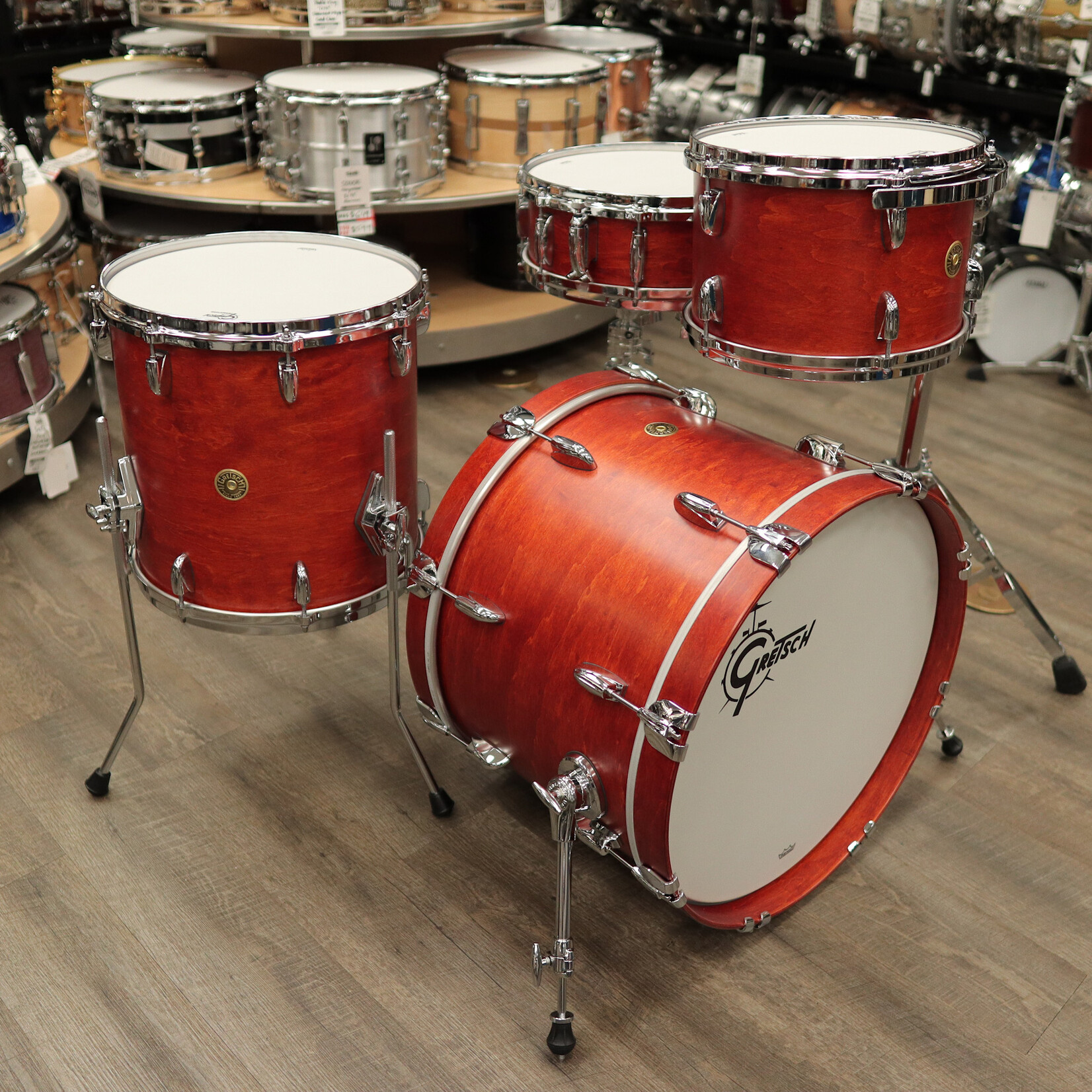 Gretsch Gretsch USA Custom 4-pc Shell Pack 20/12/14/5x14" Snare (Satin Burnt Orange)