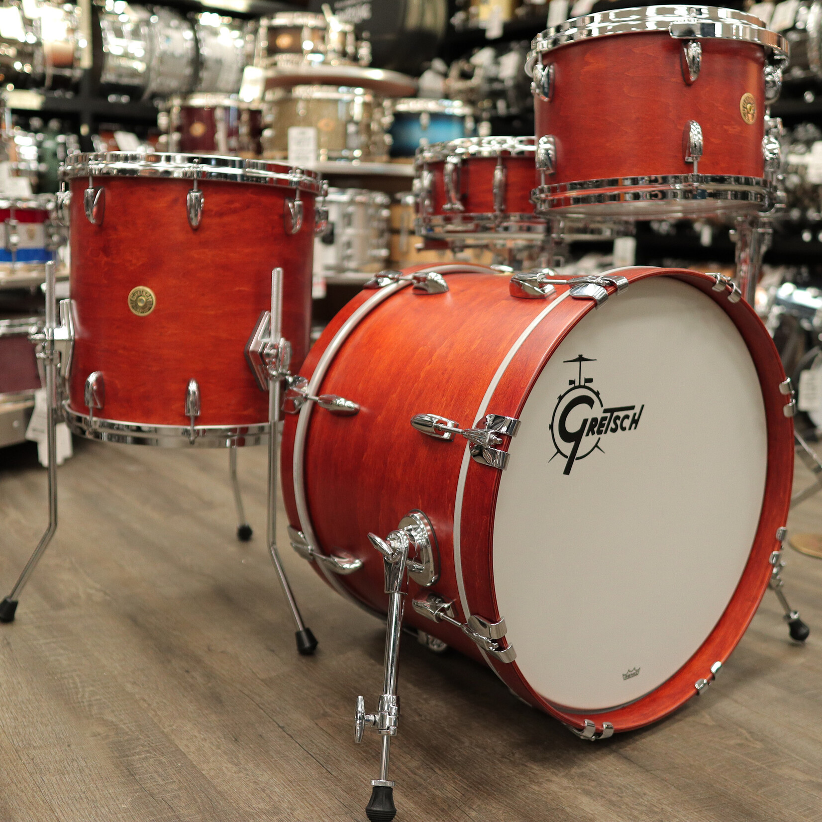 Gretsch Gretsch USA Custom 4-pc Shell Pack 20/12/14/5x14" Snare (Satin Burnt Orange)