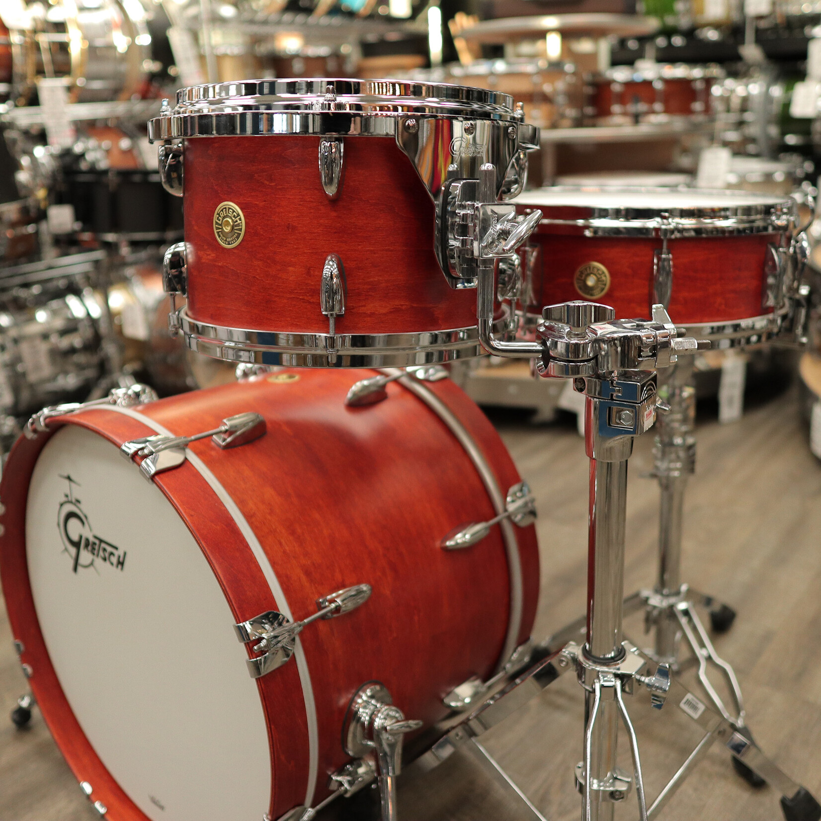 Gretsch Gretsch USA Custom 4-pc Shell Pack 20/12/14/5x14" Snare (Satin Burnt Orange)