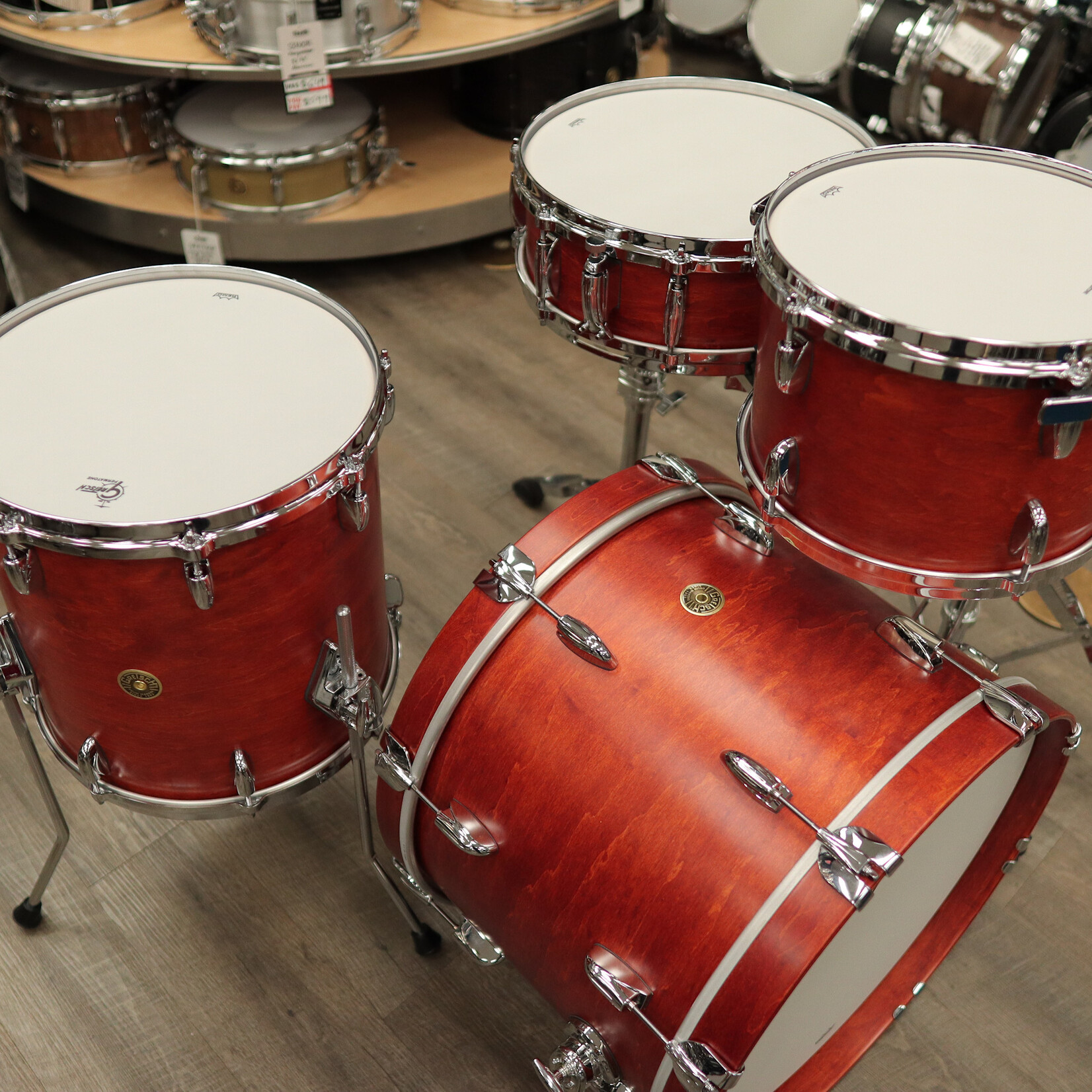 Gretsch Gretsch USA Custom 4-pc Shell Pack 20/12/14/5x14" Snare (Satin Burnt Orange)