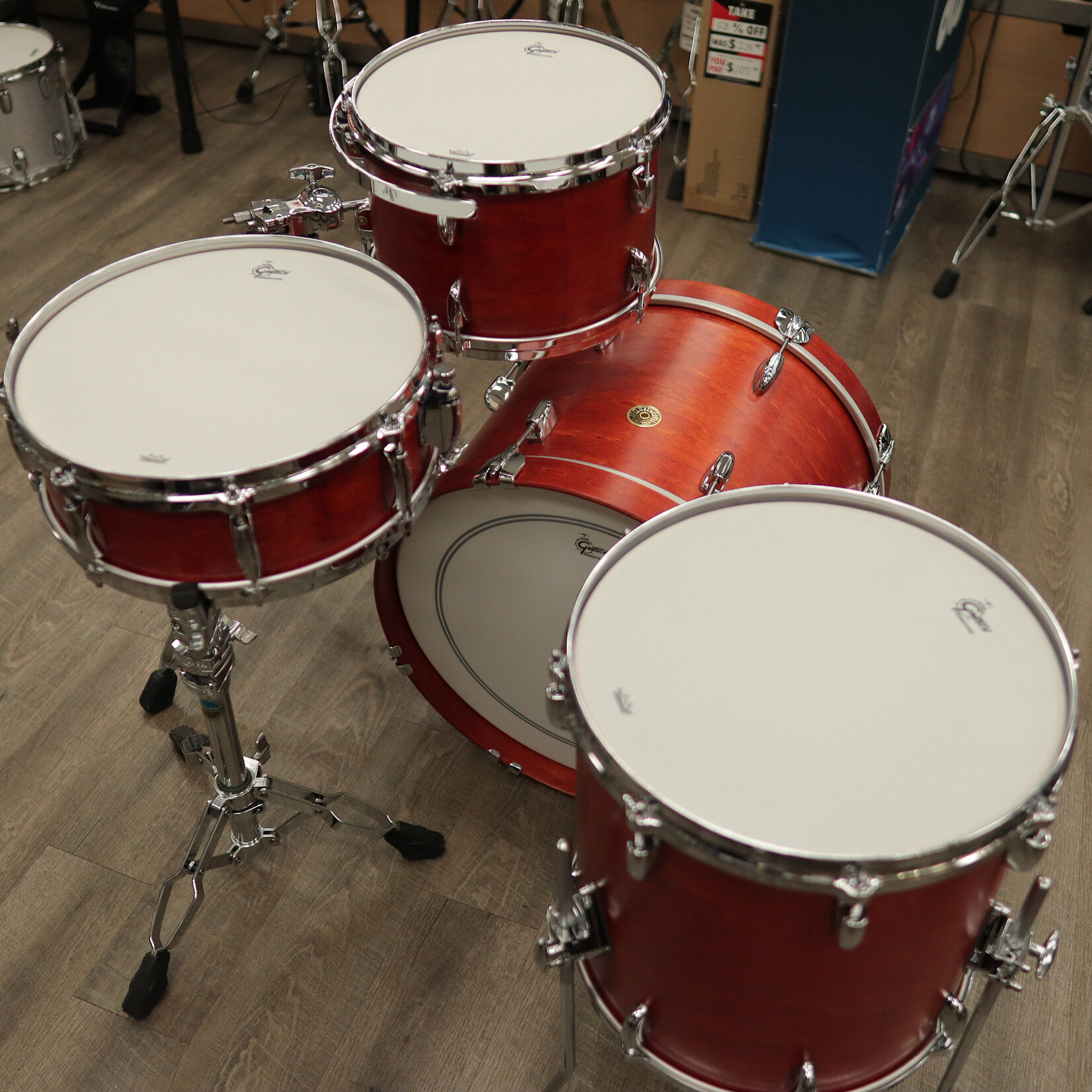 Gretsch Gretsch USA Custom 4-pc Shell Pack 20/12/14/5x14" Snare (Satin Burnt Orange)