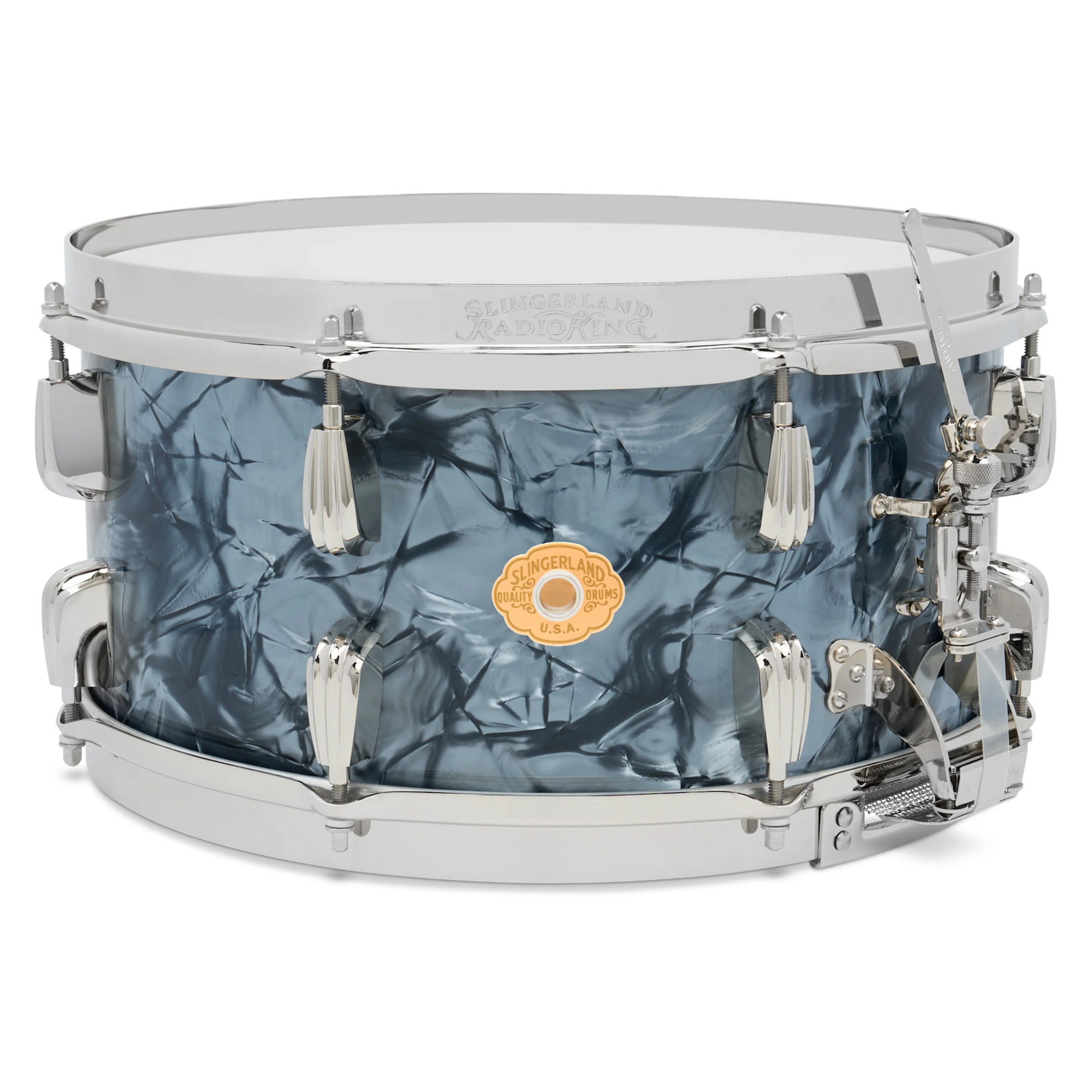 Slingerland Slingerland 7x14" Radio King Solid Maple Snare Drum, Black Diamond Pearl, Nickel HW