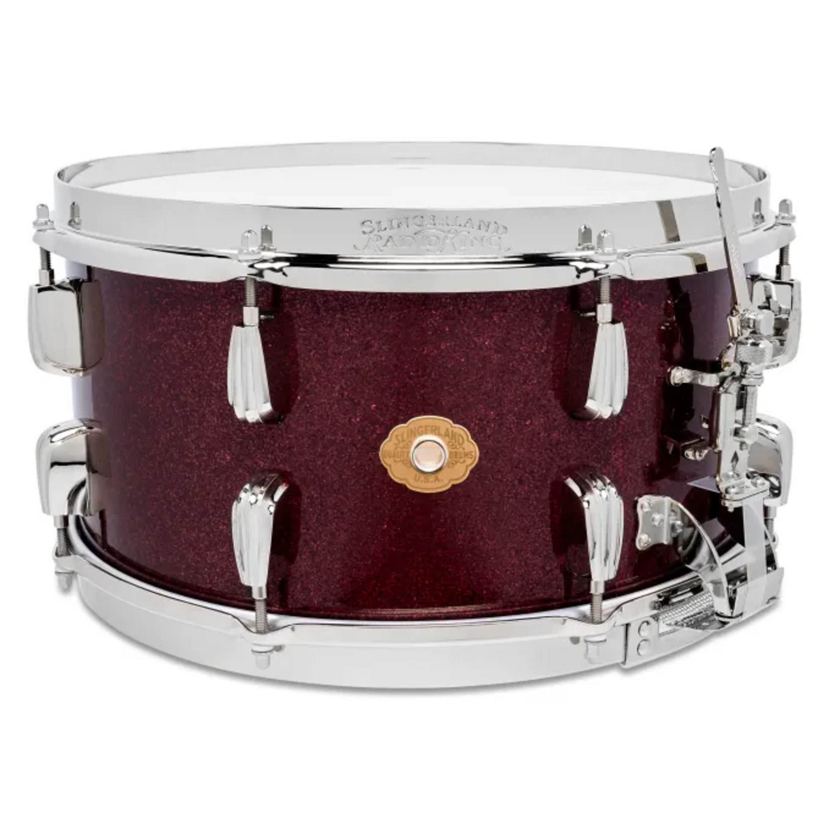Slingerland Slingerland 7x14" Radio King Solid Maple Snare Drum (Maroon Glass w/ Nickel HW)