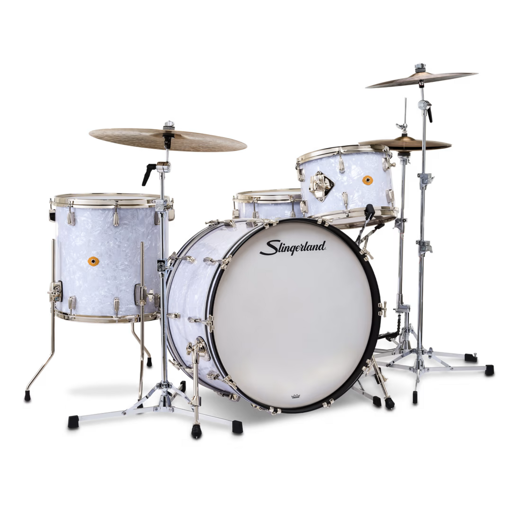 Slingerland Slingerland 4-pc Radio King Shell Pack 24/13/16/6.5x14 (White Marine Pearl w/ Nickel HW)