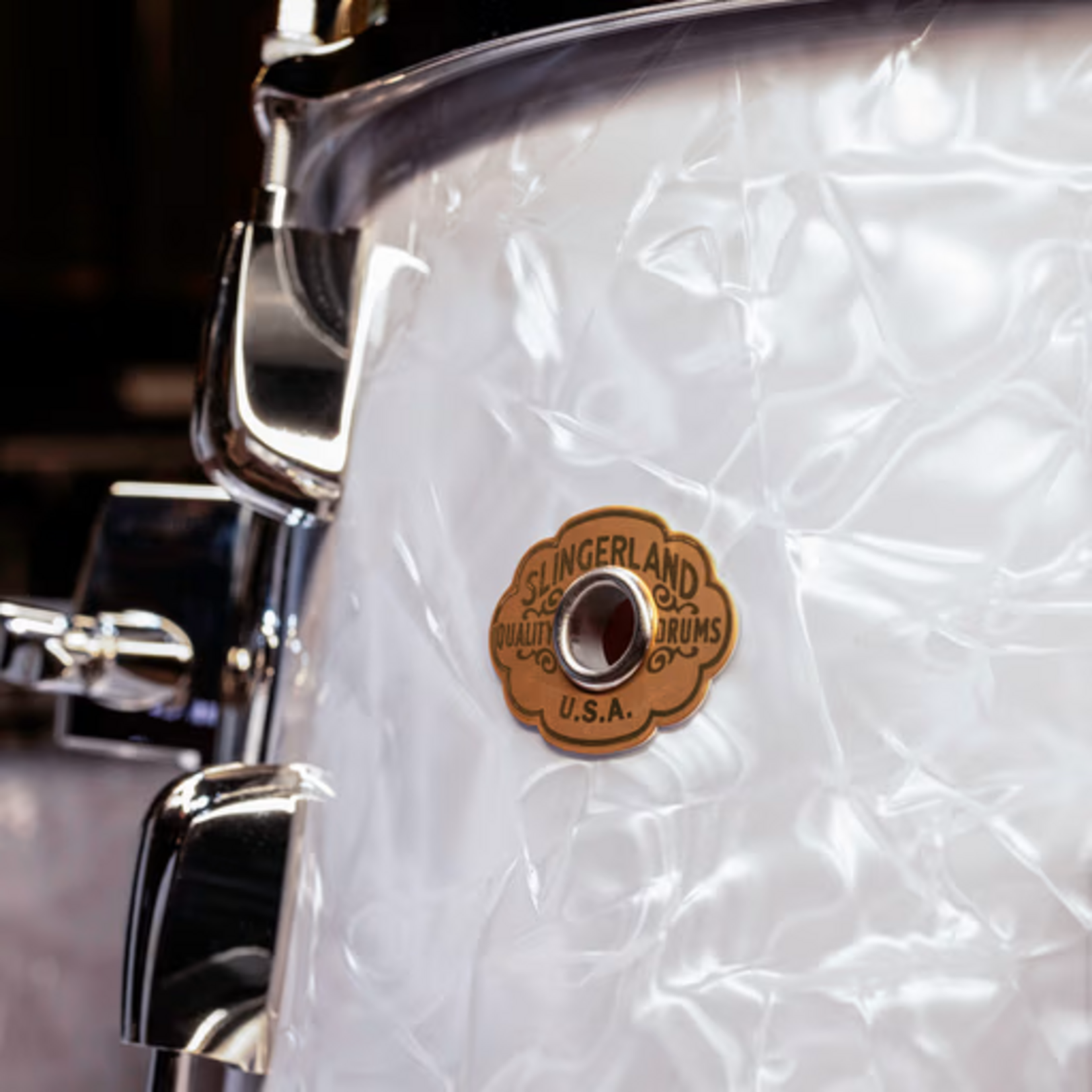 Slingerland Slingerland 4-pc Radio King Shell Pack 24/13/16/6.5x14 (White Marine Pearl w/ Nickel HW)