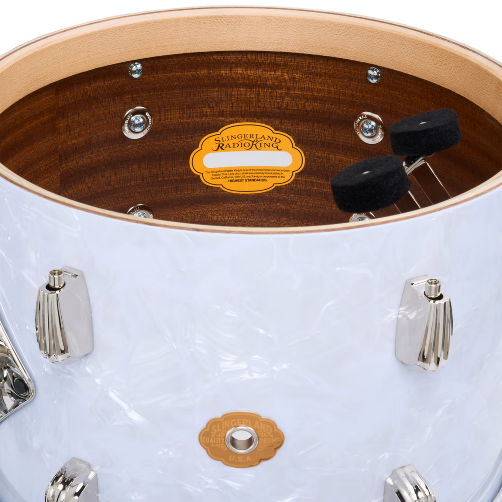 Slingerland Slingerland 4-pc Radio King Shell Pack 24/13/16/6.5x14 (White Marine Pearl w/ Nickel HW)