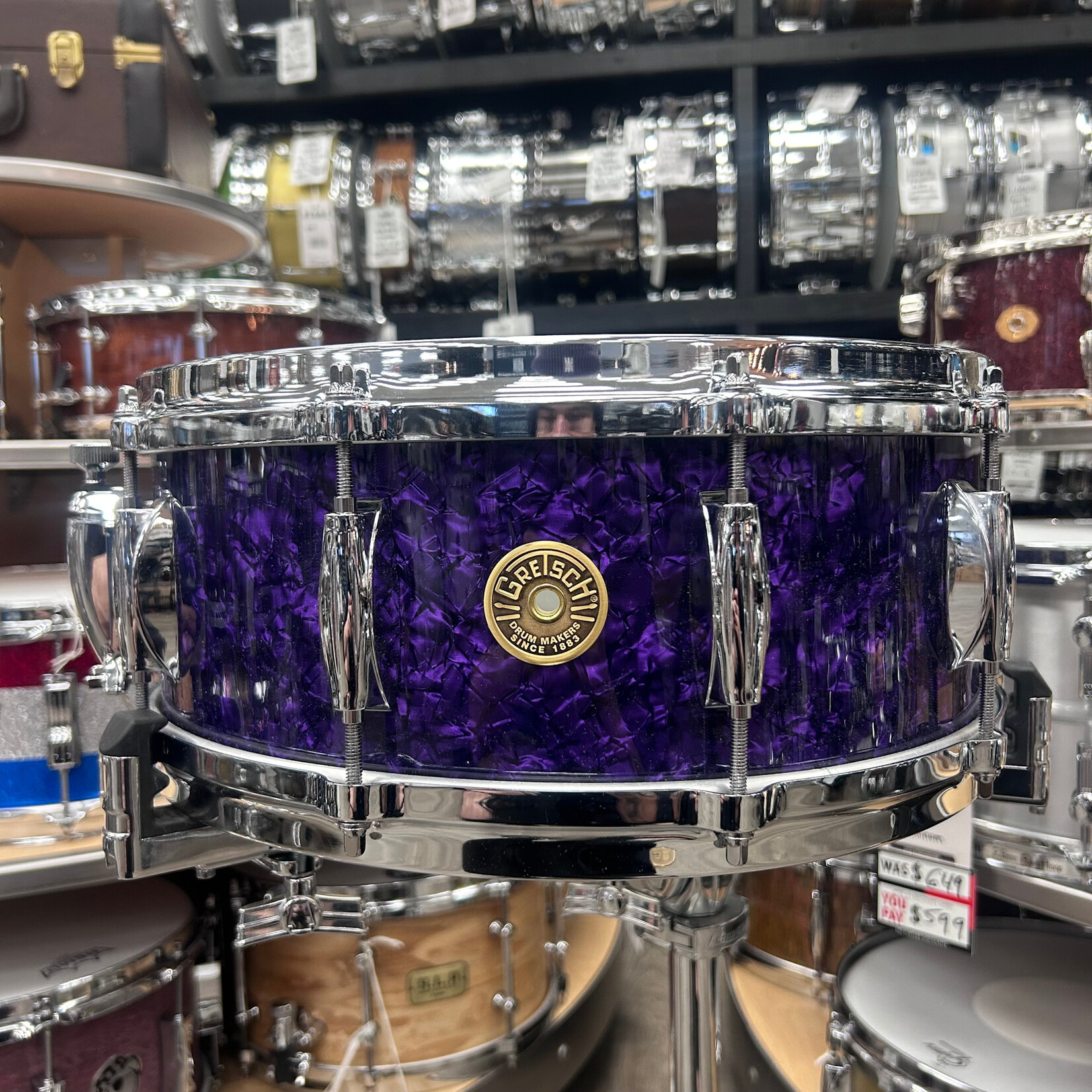 Gretsch Gretsch USA Custom 5.5 x 14" Ridgeland Snare Drum (Purple Marine Pearl)