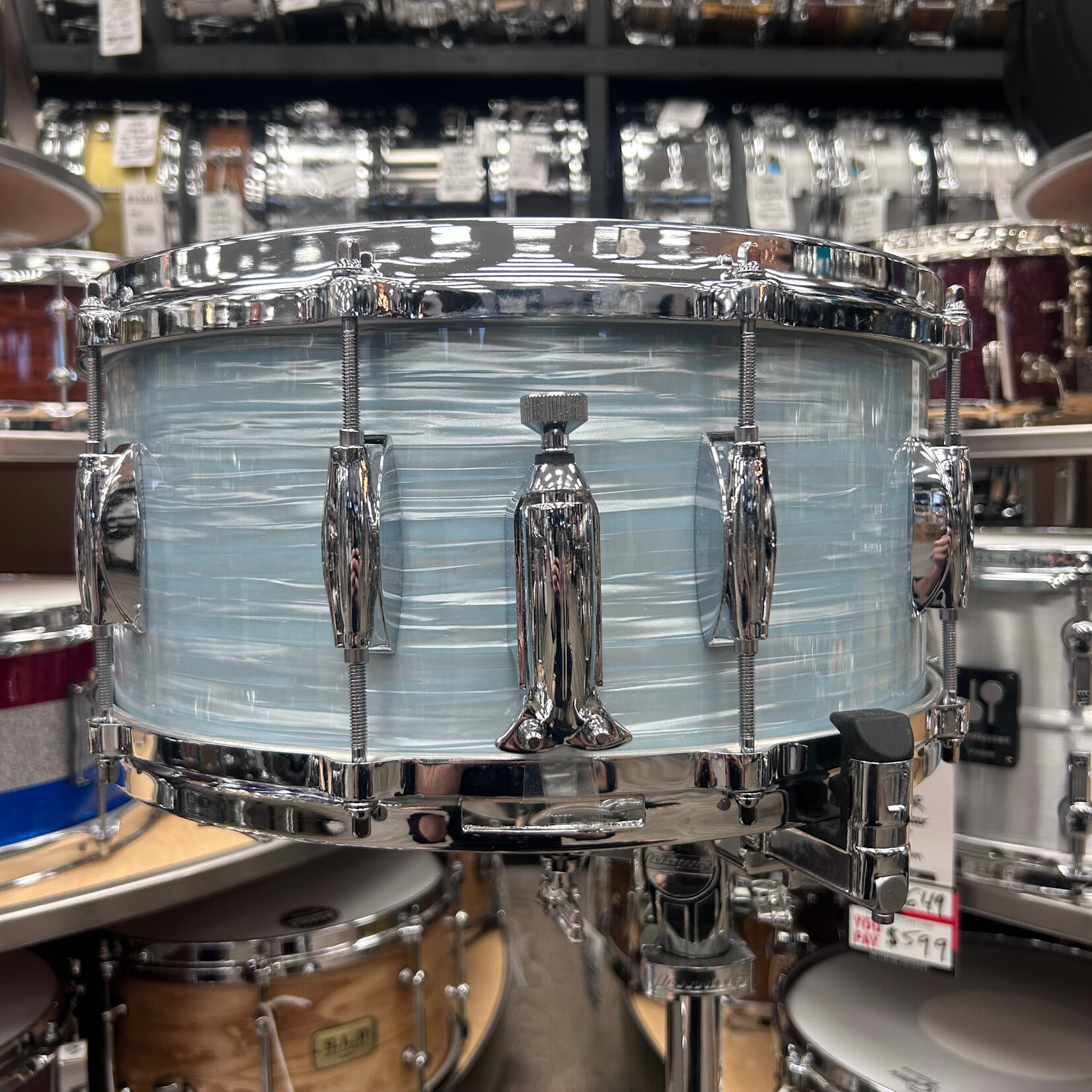 Gretsch Gretsch USA Custom 6.5 x 14" Ridgeland Snare Drum (Vintage Oyster White)