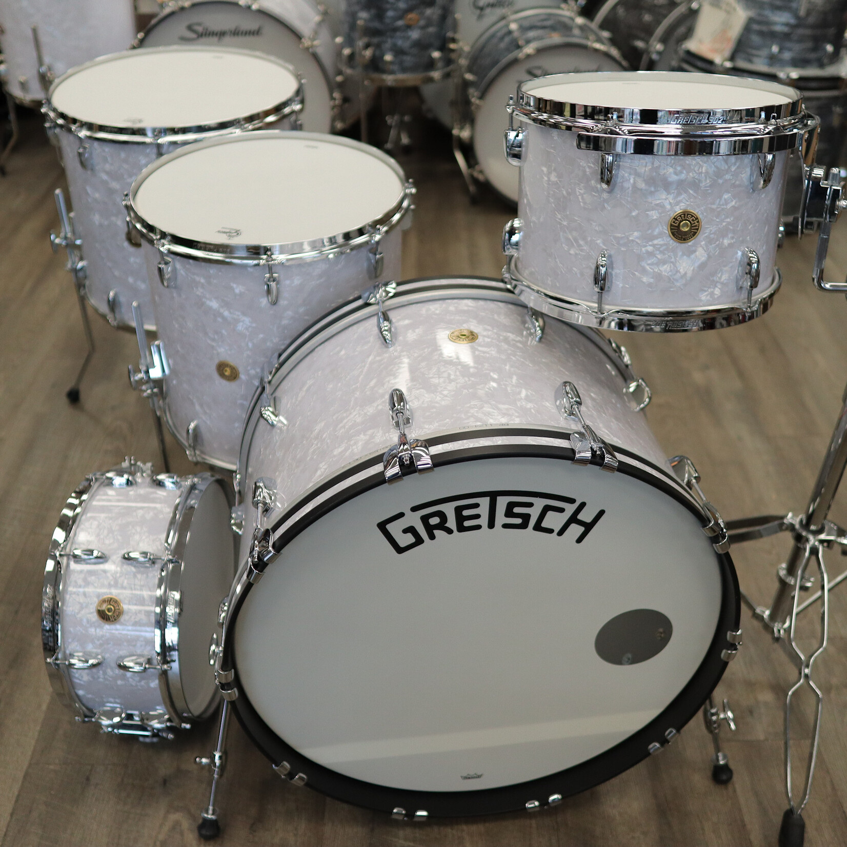 Gretsch Gretsch Broadkaster 5-Piece Shell Pack 24/13/16/18/6.5x14 (White Marine Pearl)