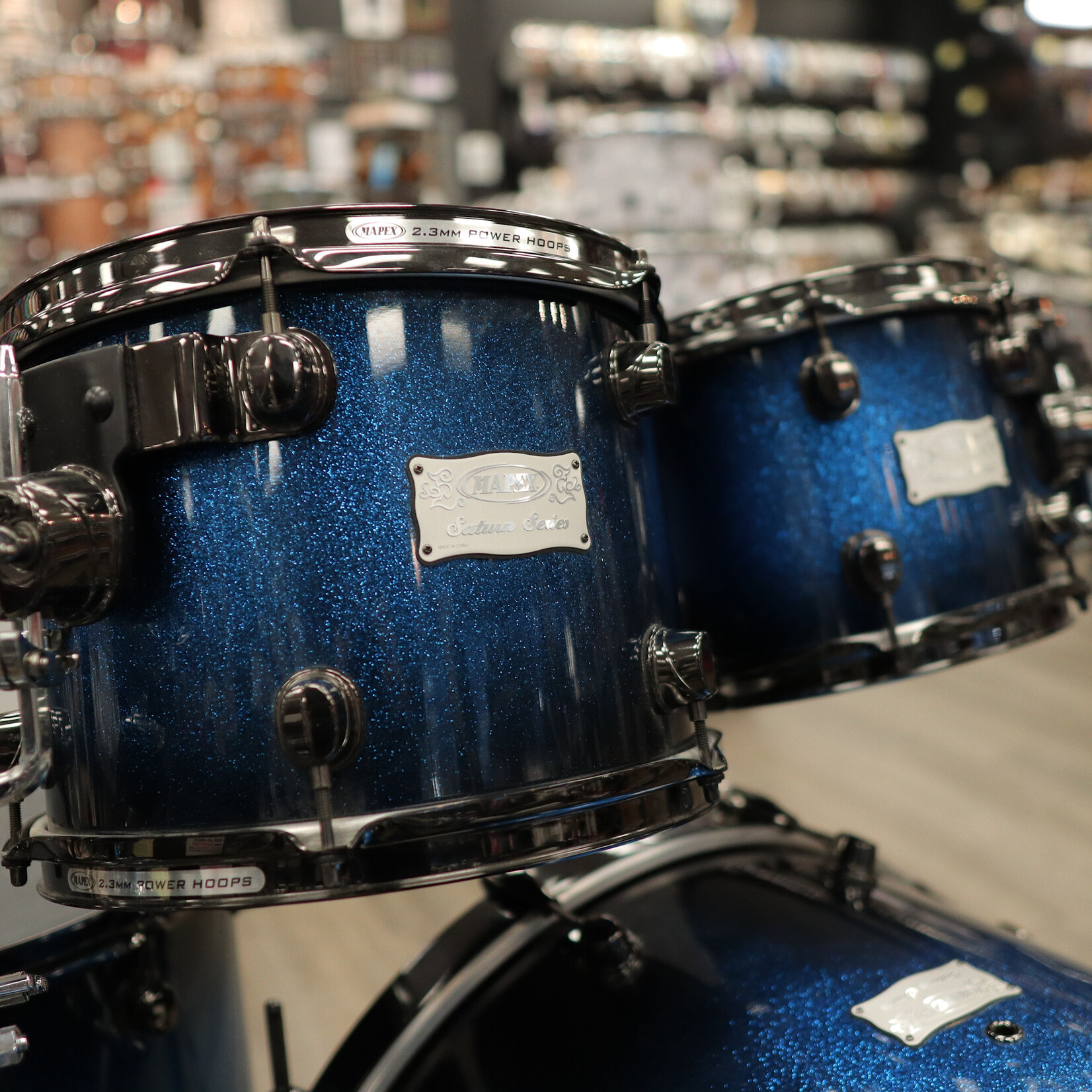 Mapex Pre-Owned Mapex Saturn III 7-Piece Shell Pack 8/10/12/14/16/22/5.5x14 (Blue Galaxy Sparkle Burst)