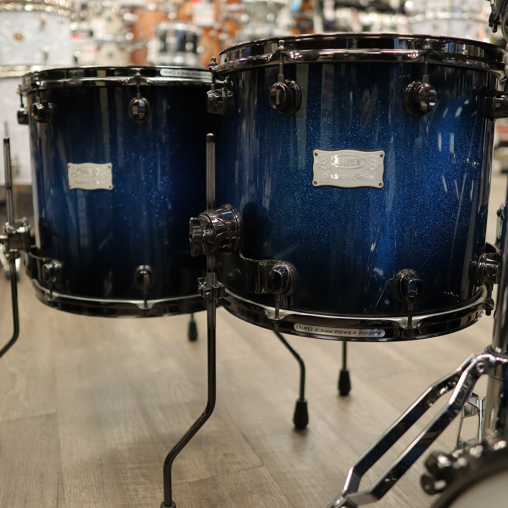 Mapex Pre-Owned Mapex Saturn III 7-Piece Shell Pack 8/10/12/14/16/22/5.5x14 (Blue Galaxy Sparkle Burst)
