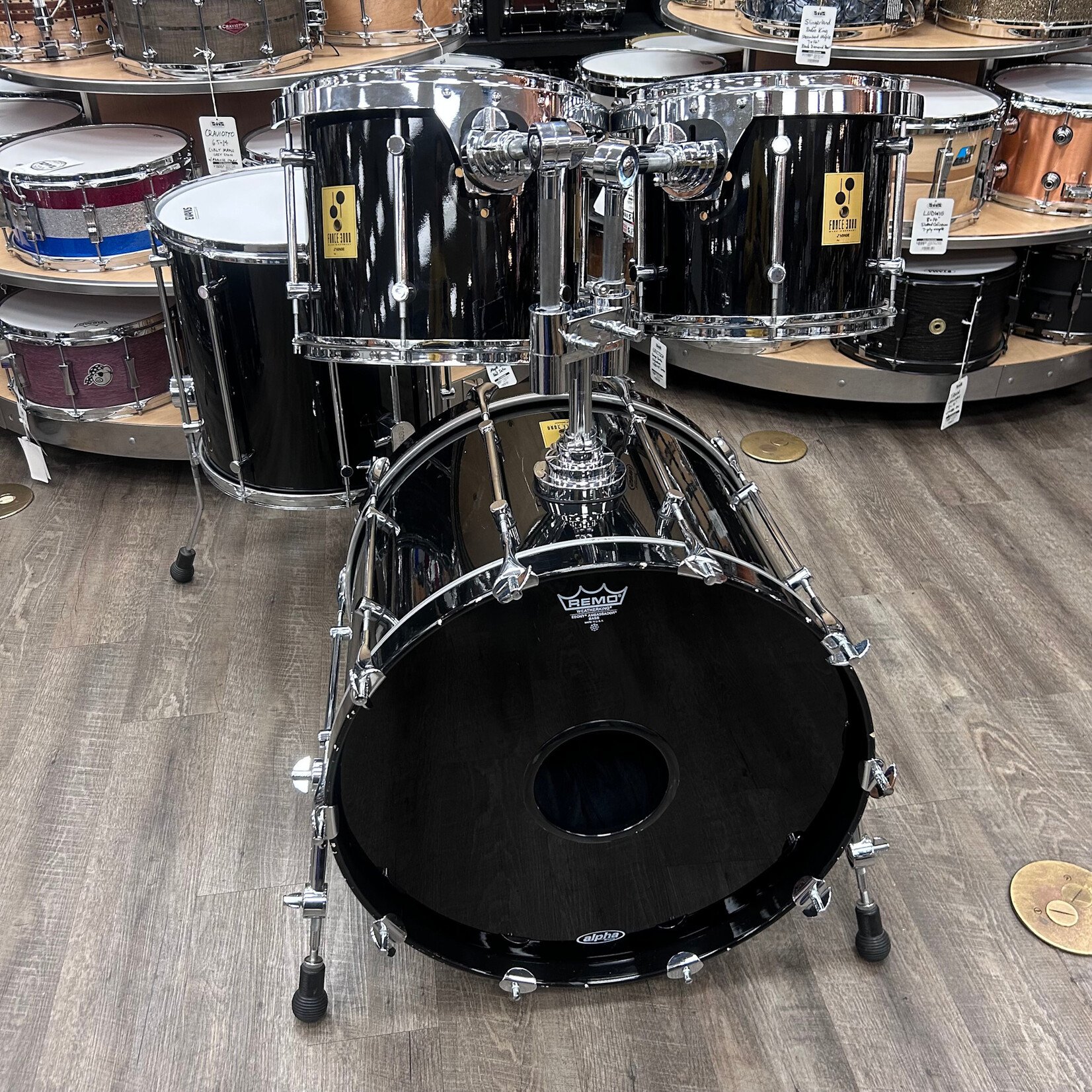 Sonor Pre-Owned Sonor Force 3000 Shell Pack 12/13/16/22 (High Gloss Black)