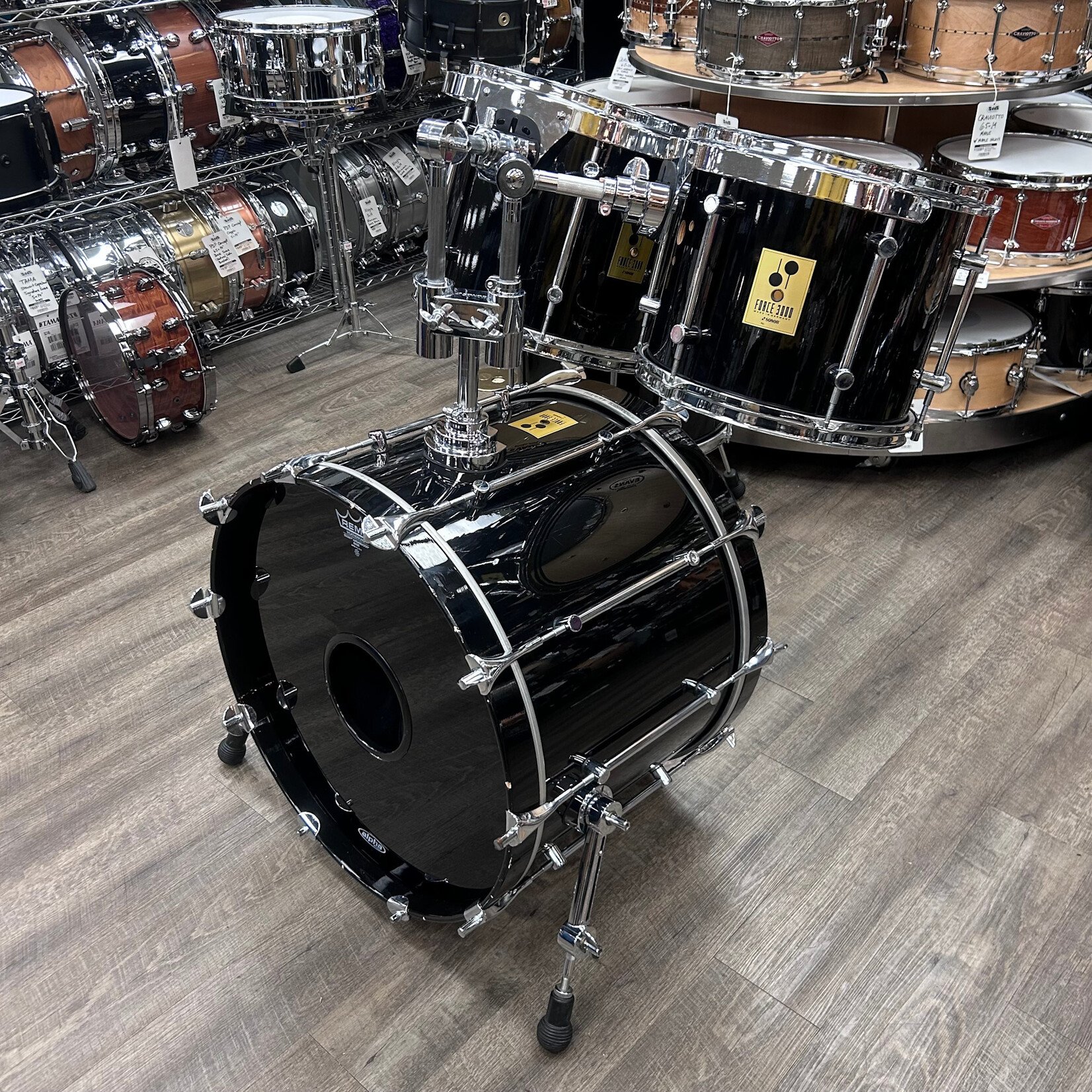 Sonor Pre-Owned Sonor Force 3000 Shell Pack 12/13/16/22 (High Gloss Black)