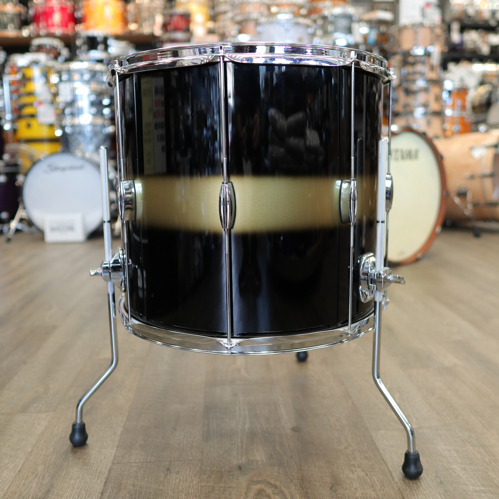 Pork Pie Pre-Owned Pork Pie 16x18" Hip Pig Floor Tom (Black/ Gold Duco)