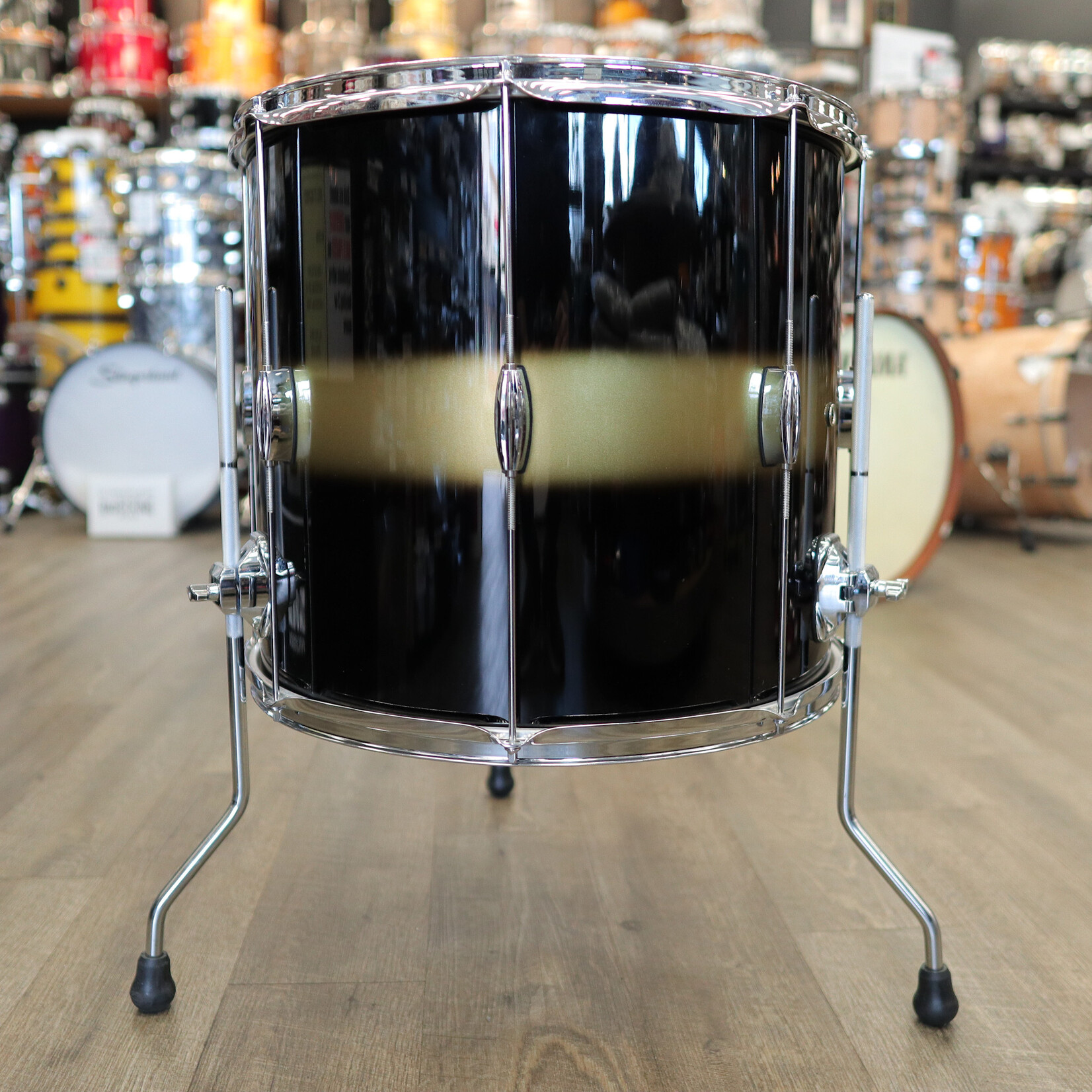 Pork Pie Pre-Owned Pork Pie 16x18" Hip Pig Floor Tom (Black/ Gold Duco)