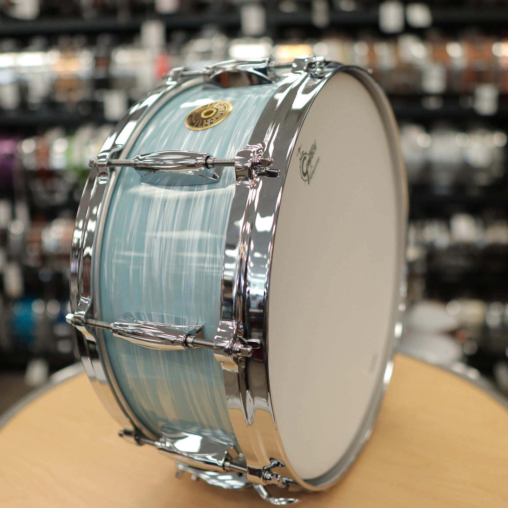 Gretsch Gretsch USA Custom 5.5 x 14" Snare Drum w. Lightning Throw-Off (Vintage Oyster White)