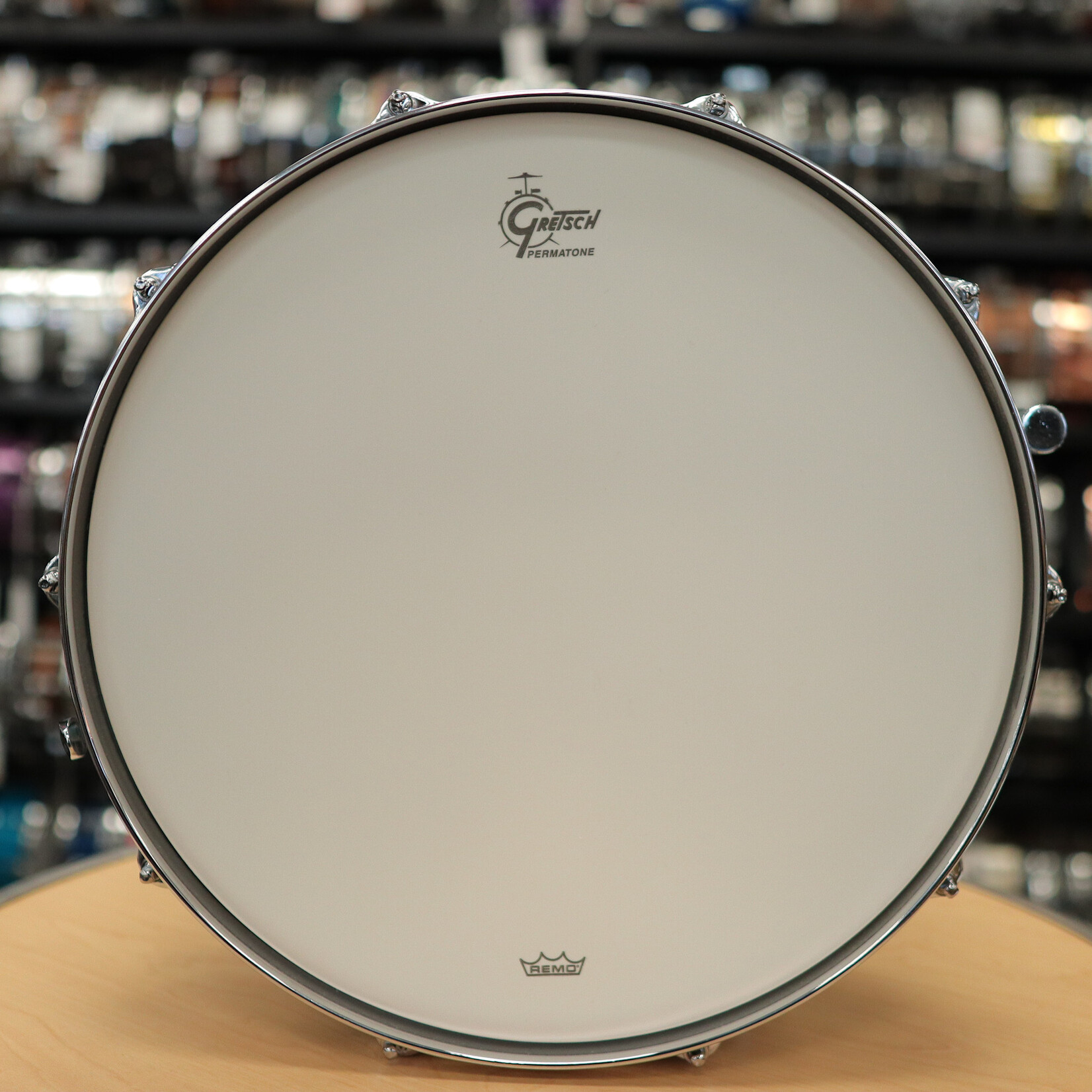Gretsch Gretsch USA Custom 5.5 x 14" Snare Drum w. Lightning Throw-Off (Vintage Oyster White)